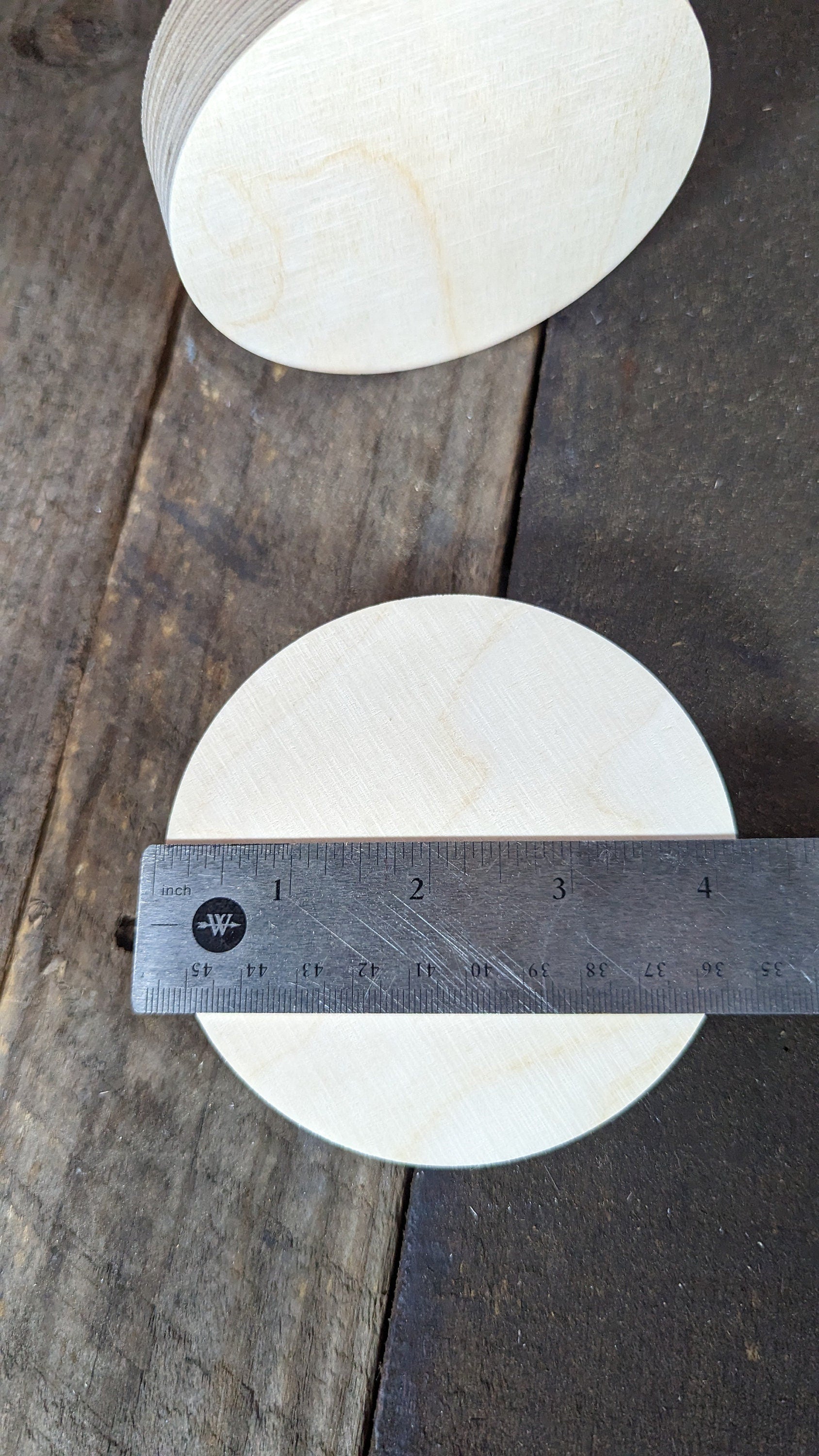 4.125" (4 1/8") Wood Circle Disc Plaques, BALTIC BIRCH, Wooden Circles, Unfinished Wooden Circles, Circular Wood, DIY Crafting Supplies