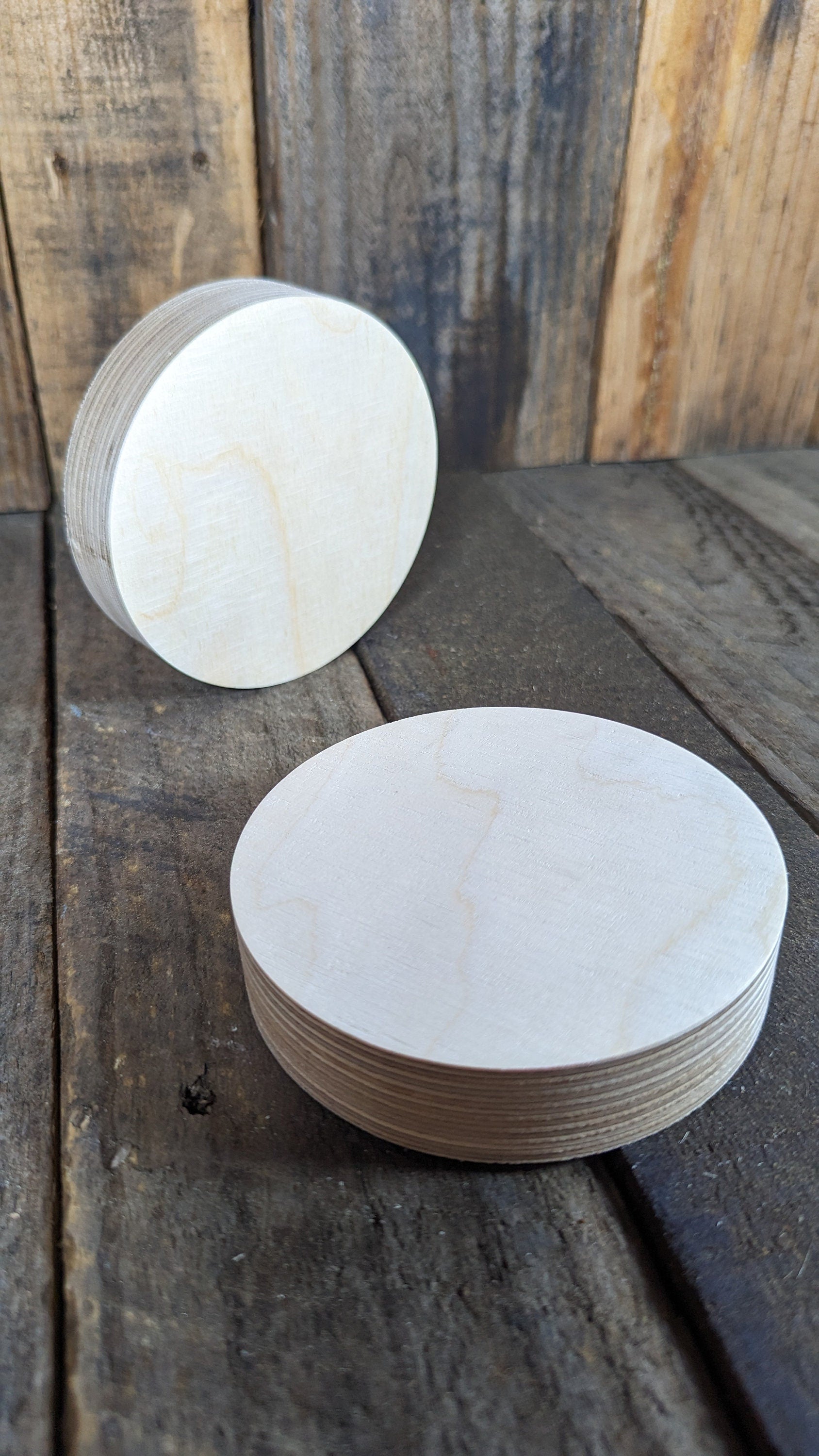 4.125" (4 1/8") Wood Circle Disc Plaques, BALTIC BIRCH, Wooden Circles, Unfinished Wooden Circles, Circular Wood, DIY Crafting Supplies