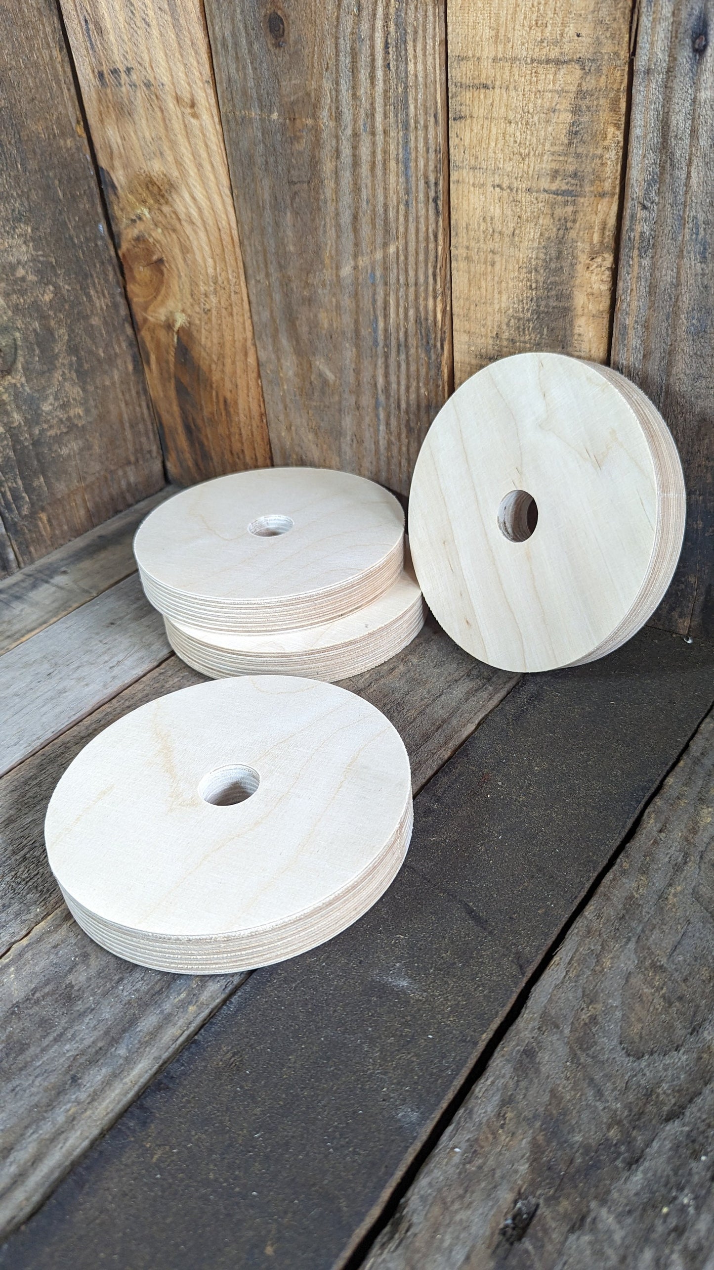 6" Wood Donut with 1" hole, BALTIC BIRCH - Wooden Circles, Unfinished Wooden Circles, Round Circles, Ring Shape, DIY Crafting Supplies