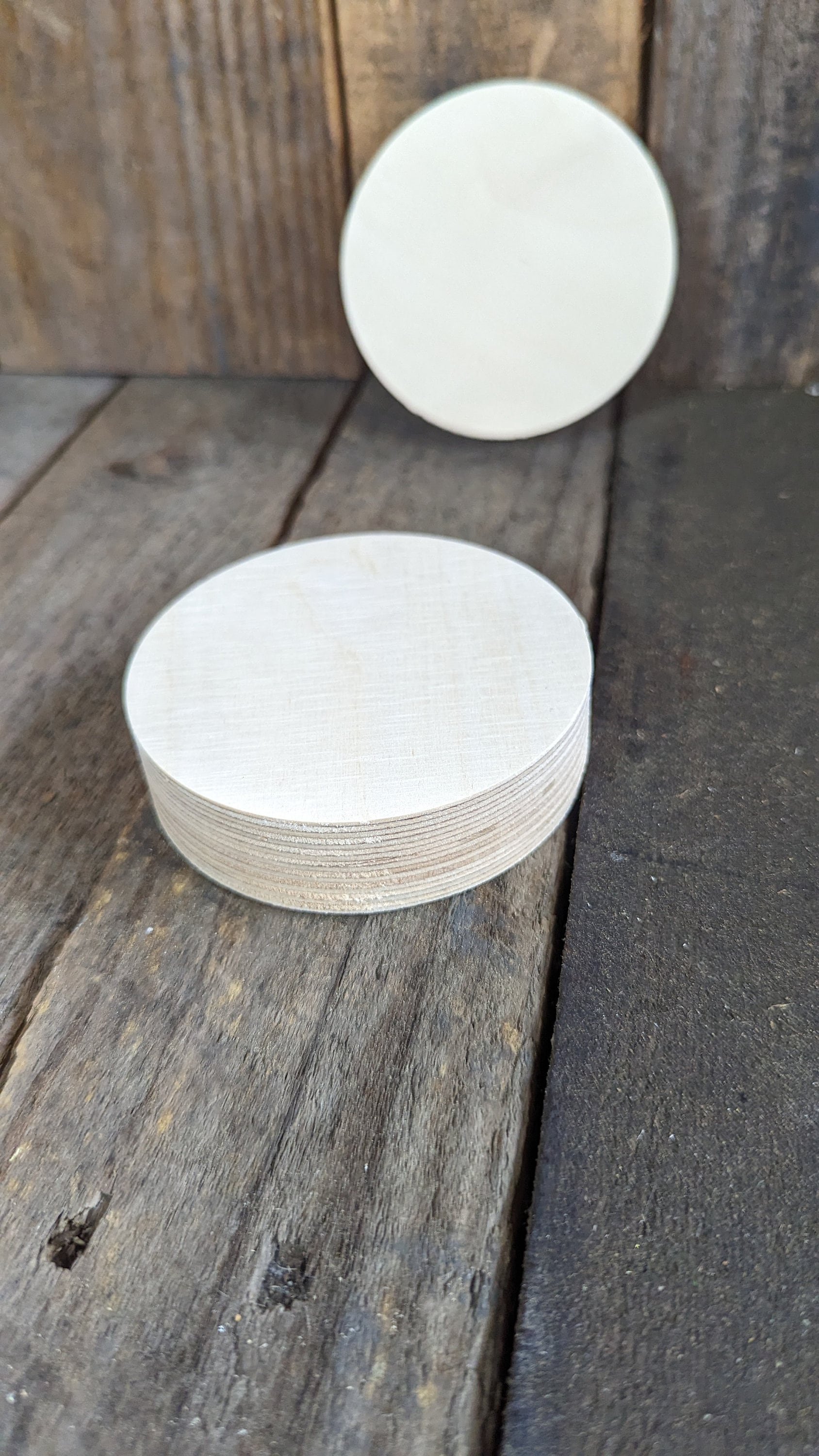 3.625" (3 5/8") Wood Circle Disc Plaques, BALTIC BIRCH - Wooden Circles, Blank Circles, Unfinished Wooden Circles, Rounds, Circular Wood