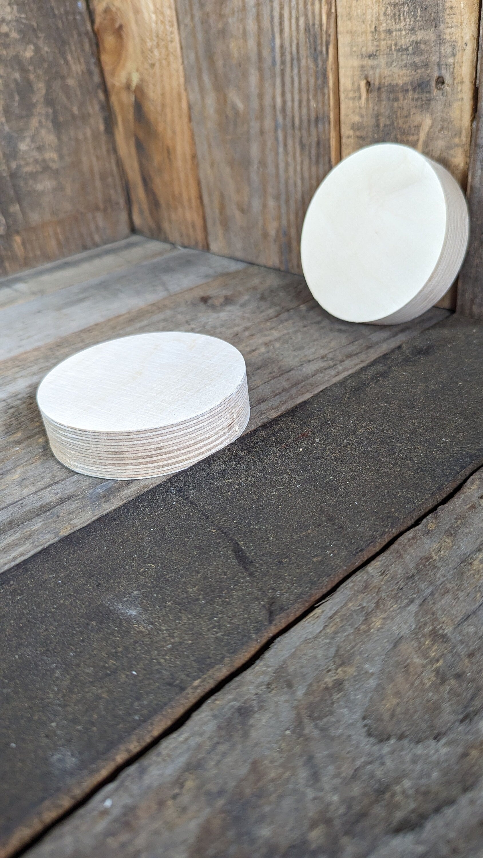 3.625" (3 5/8") Wood Circle Disc Plaques, BALTIC BIRCH - Wooden Circles, Blank Circles, Unfinished Wooden Circles, Rounds, Circular Wood