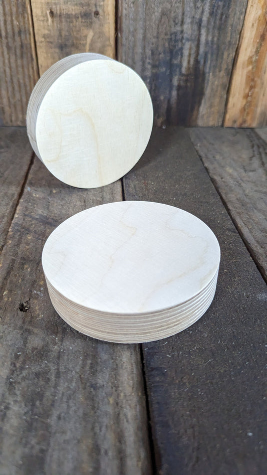 4.125" (4 1/8") Wood Circle Disc Plaques, BALTIC BIRCH, Wooden Circles, Unfinished Wooden Circles, Circular Wood, DIY Crafting Supplies