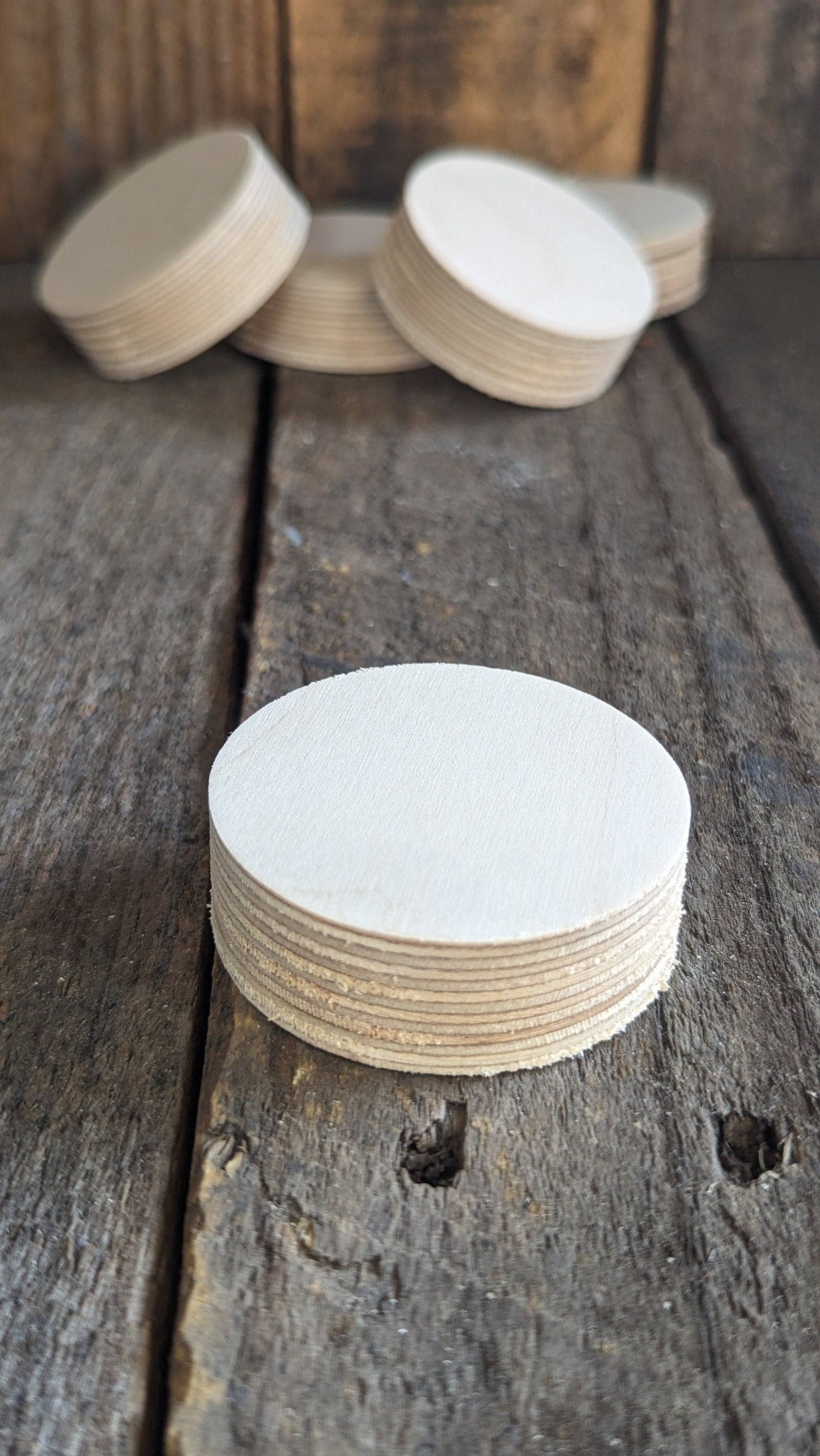 2.125" (2 1/8") Wood Circle Disc Plaques, BALTIC BIRCH - Wooden Circles, Blank Circles, DIY Crafting Supplies