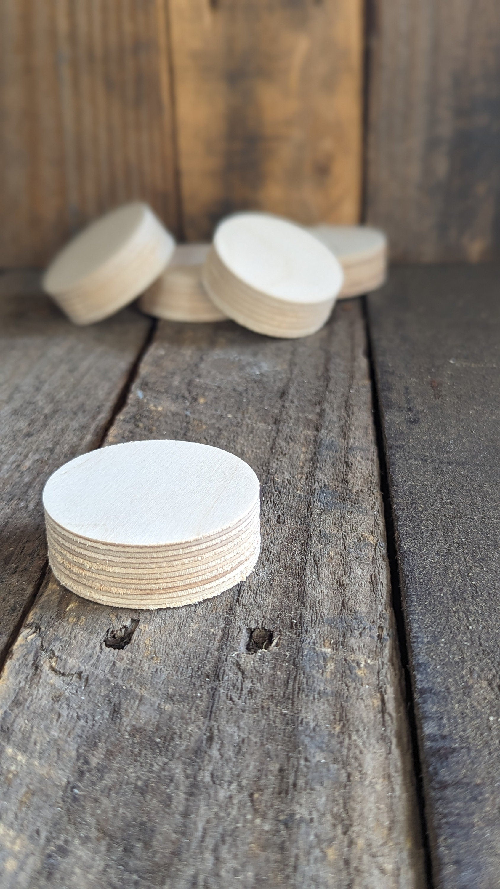 2.125" (2 1/8") Wood Circle Disc Plaques, BALTIC BIRCH - Wooden Circles, Blank Circles, Unfinished Wooden Circles, DIY Crafting Supplies