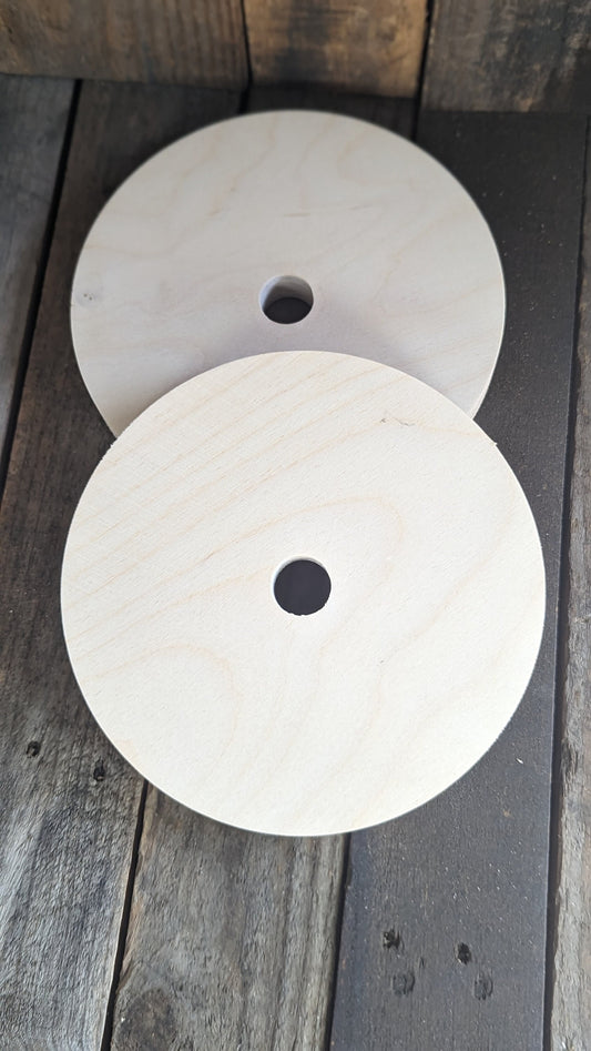 8" Baltic Birch Wood Donut Ring, 1" Center Hole, Craft Supply