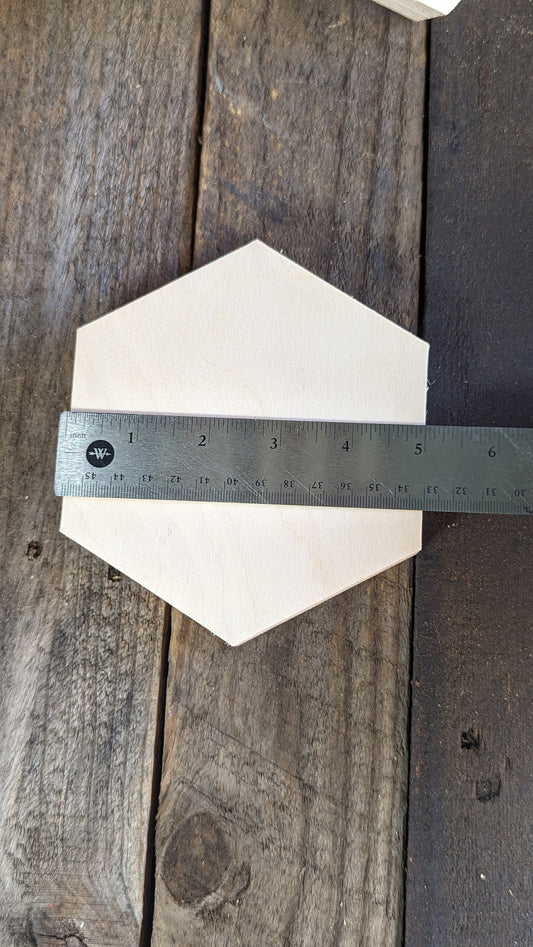 5" Baltic Birch Wood Hexagon Plaque, Unfinished Craft Shape