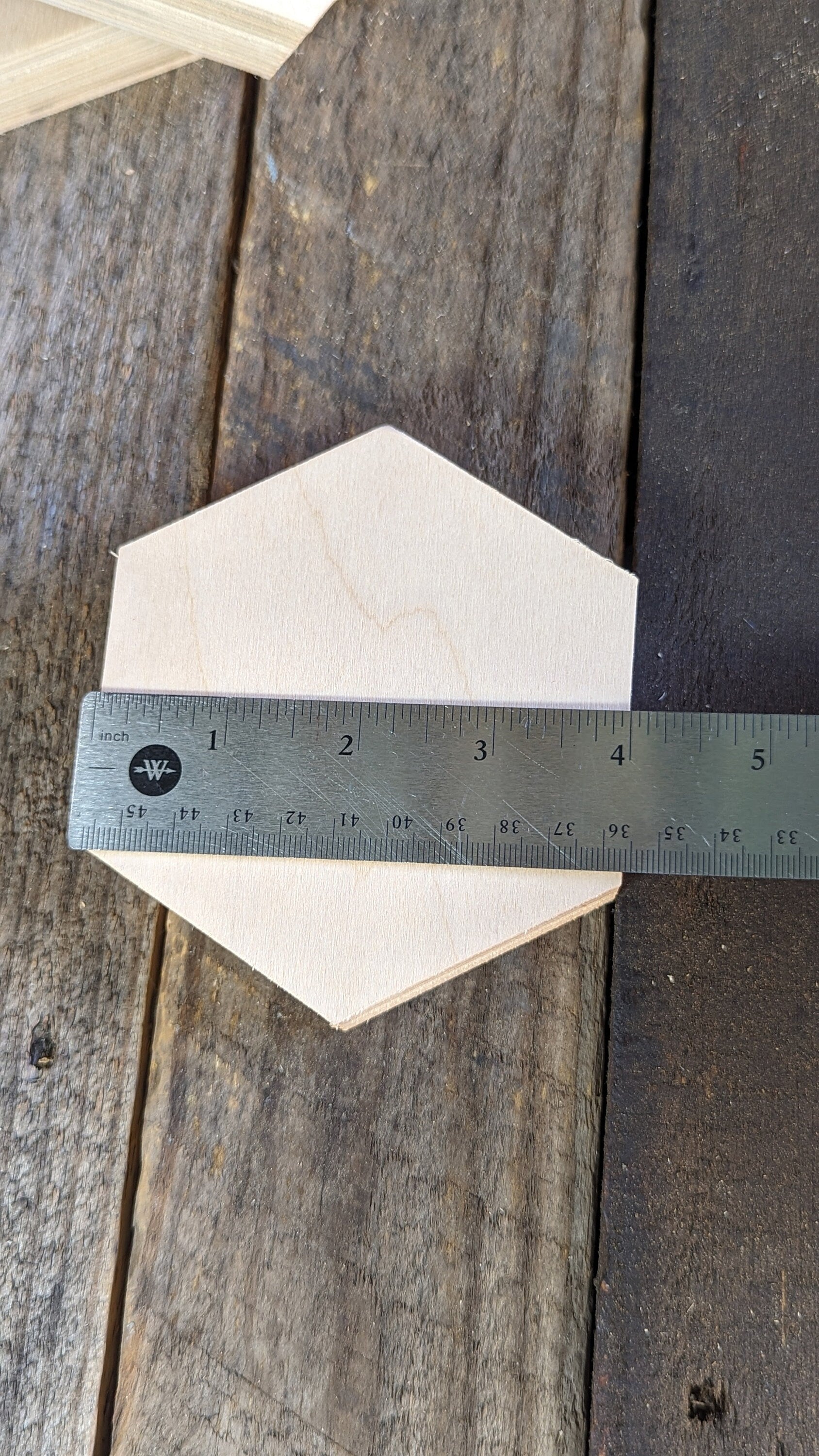 4" Baltic Birch Wood Hexagon Plaque, Unfinished Craft Shape