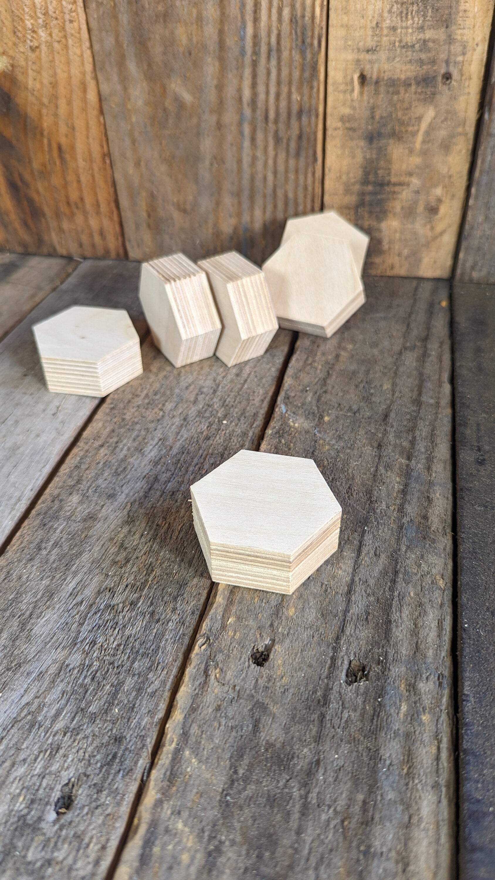 2" Wood Hexagon Plaques, BALTIC BIRCH Wooden Six Sided Shape, Blank Hexagon, Unfinished Wooden Hexagon, Hexagon Wood