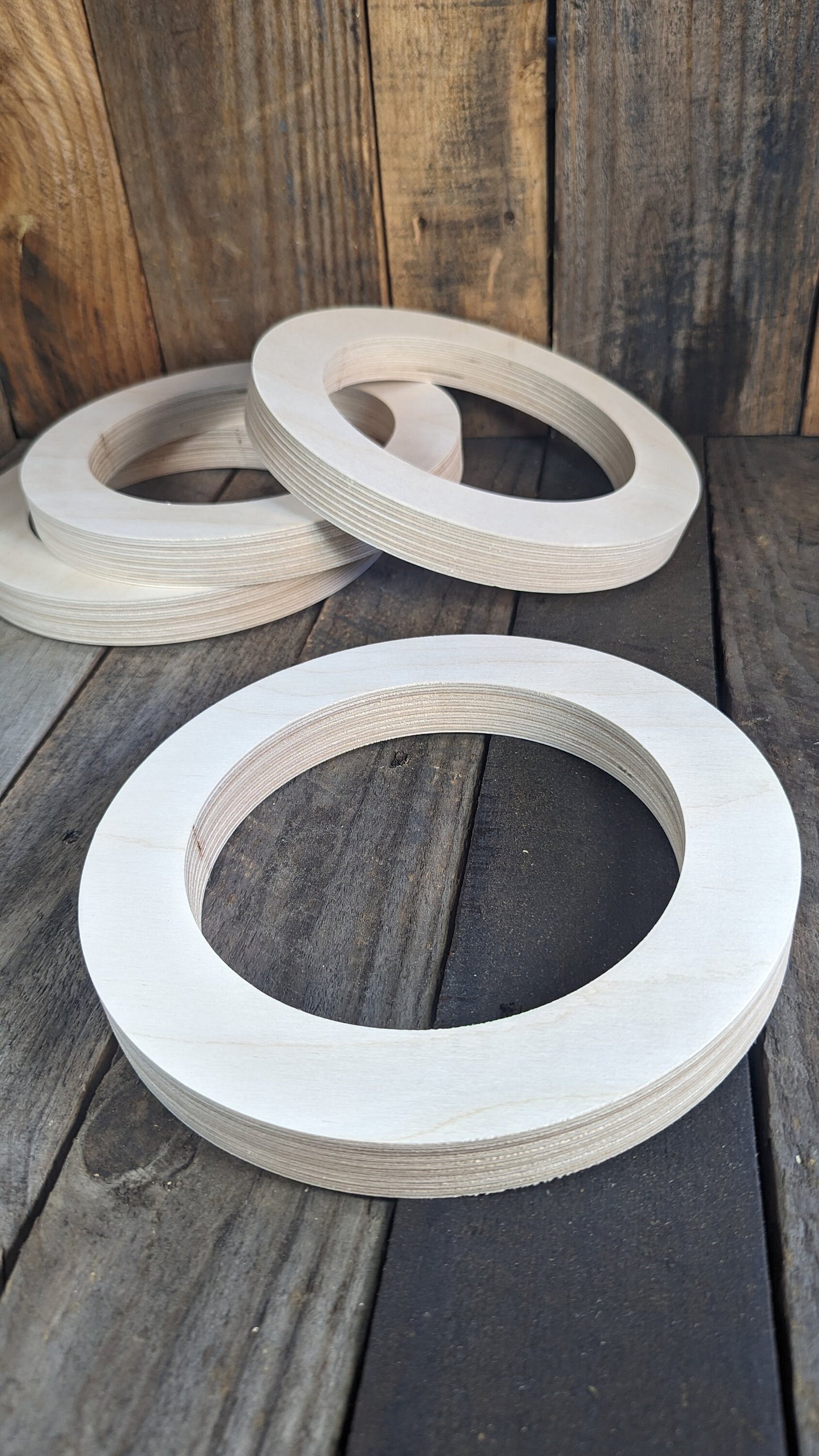 8.5" (8 1/2") Wood Donut Ring with 6" center hole, BALTIC BIRCH Wooden Circles, Unfinished Wooden Circles, Round Circles, Circular Wood