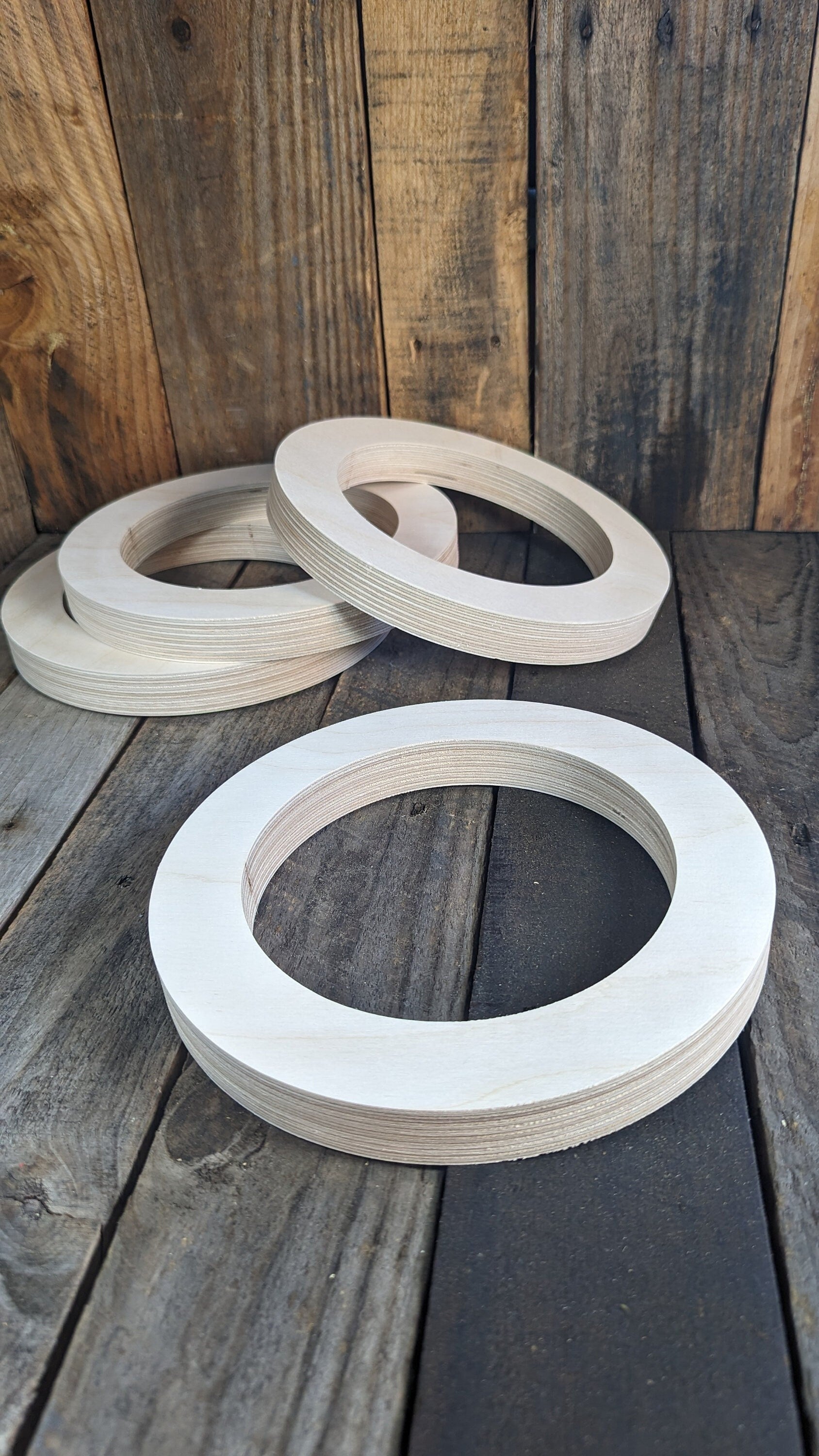 8.5" (8 1/2") Wood Donut Ring with 6" center hole, BALTIC BIRCH Wooden Circles, Unfinished Wooden Circles, Round Circles, Circular Wood