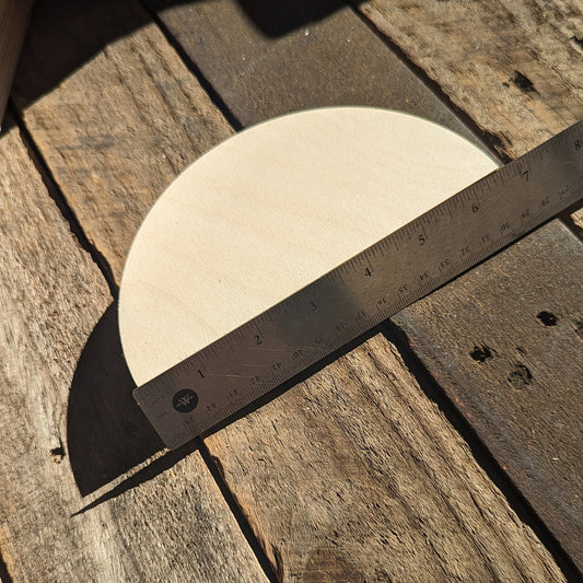 6.5" Baltic Birch Wood Semicircle, Unfinished Craft Plaque