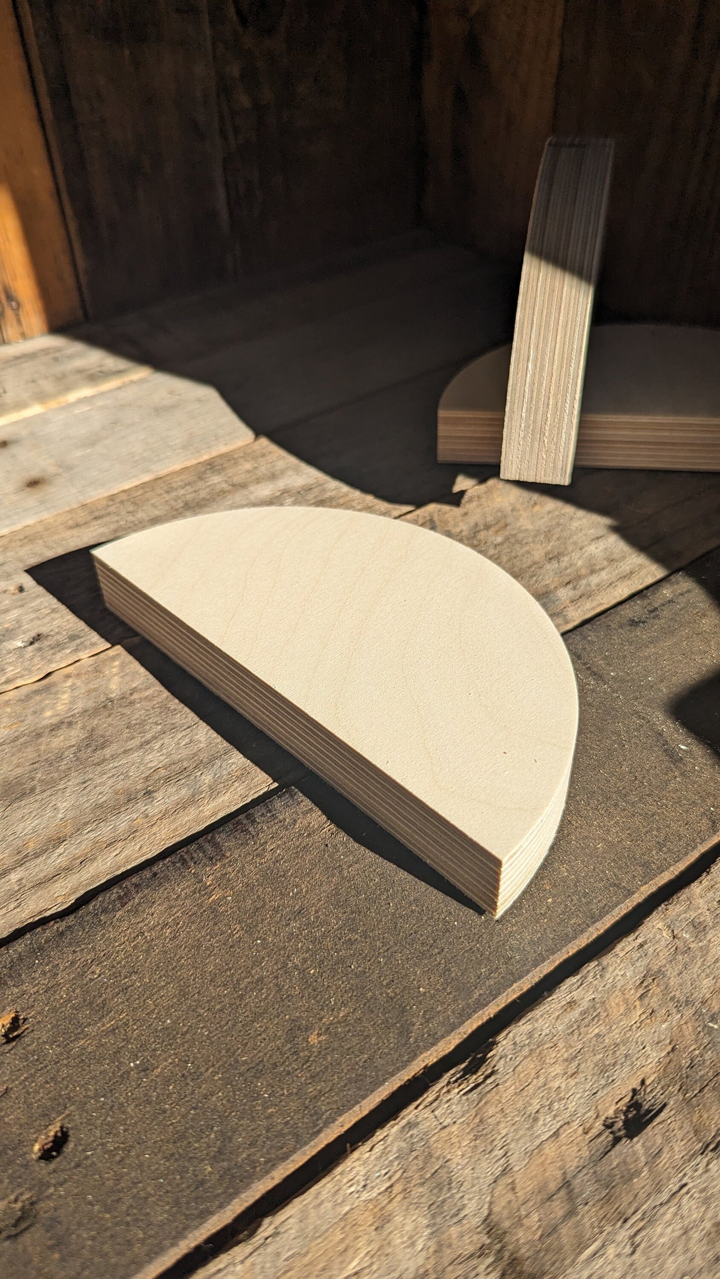 7" Baltic Birch Wood Half Circle, Unfinished Wood Plaque