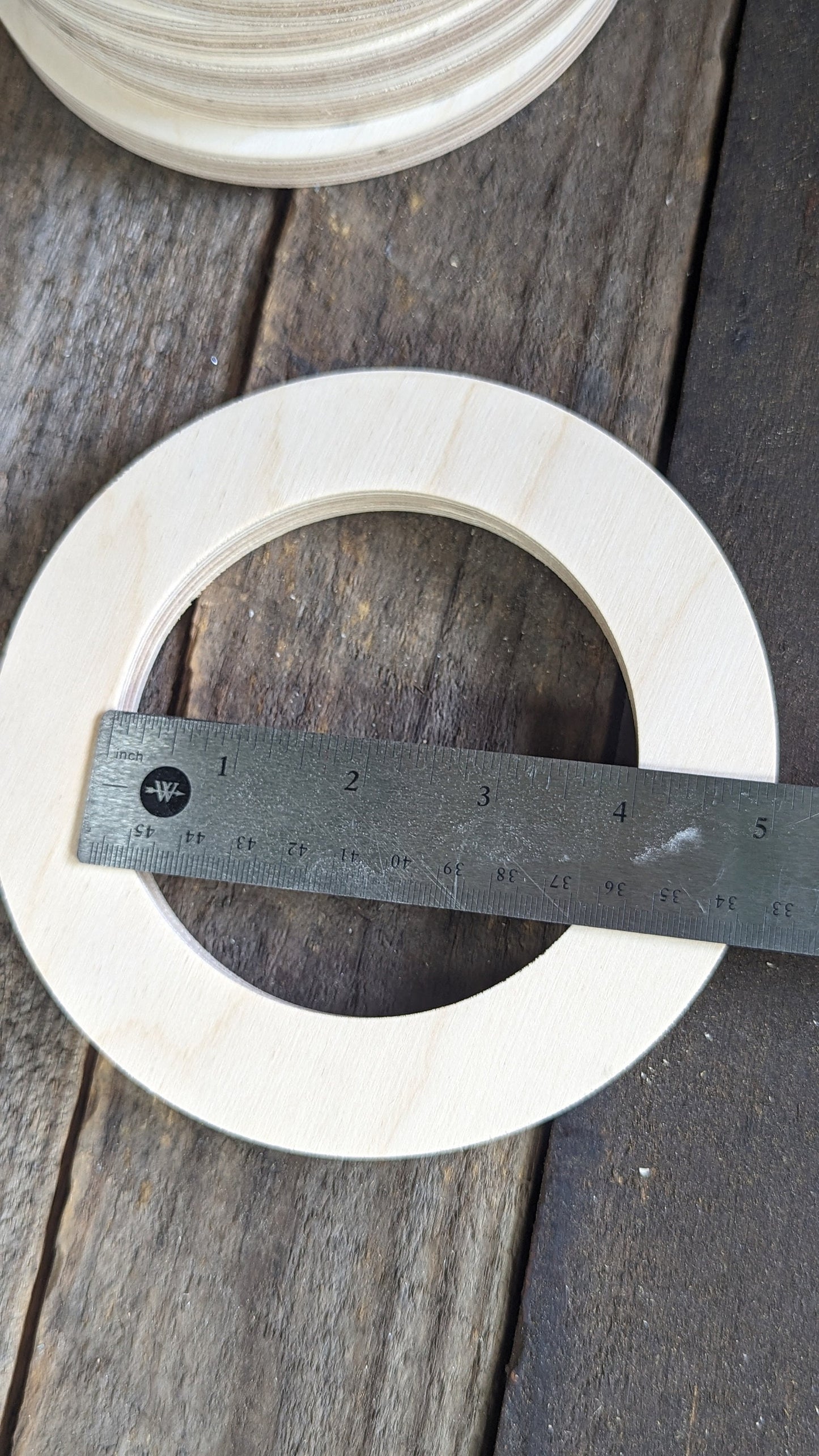 6" Baltic Birch Wood Donut, 4" Center Hole, DIY Craft Supplies