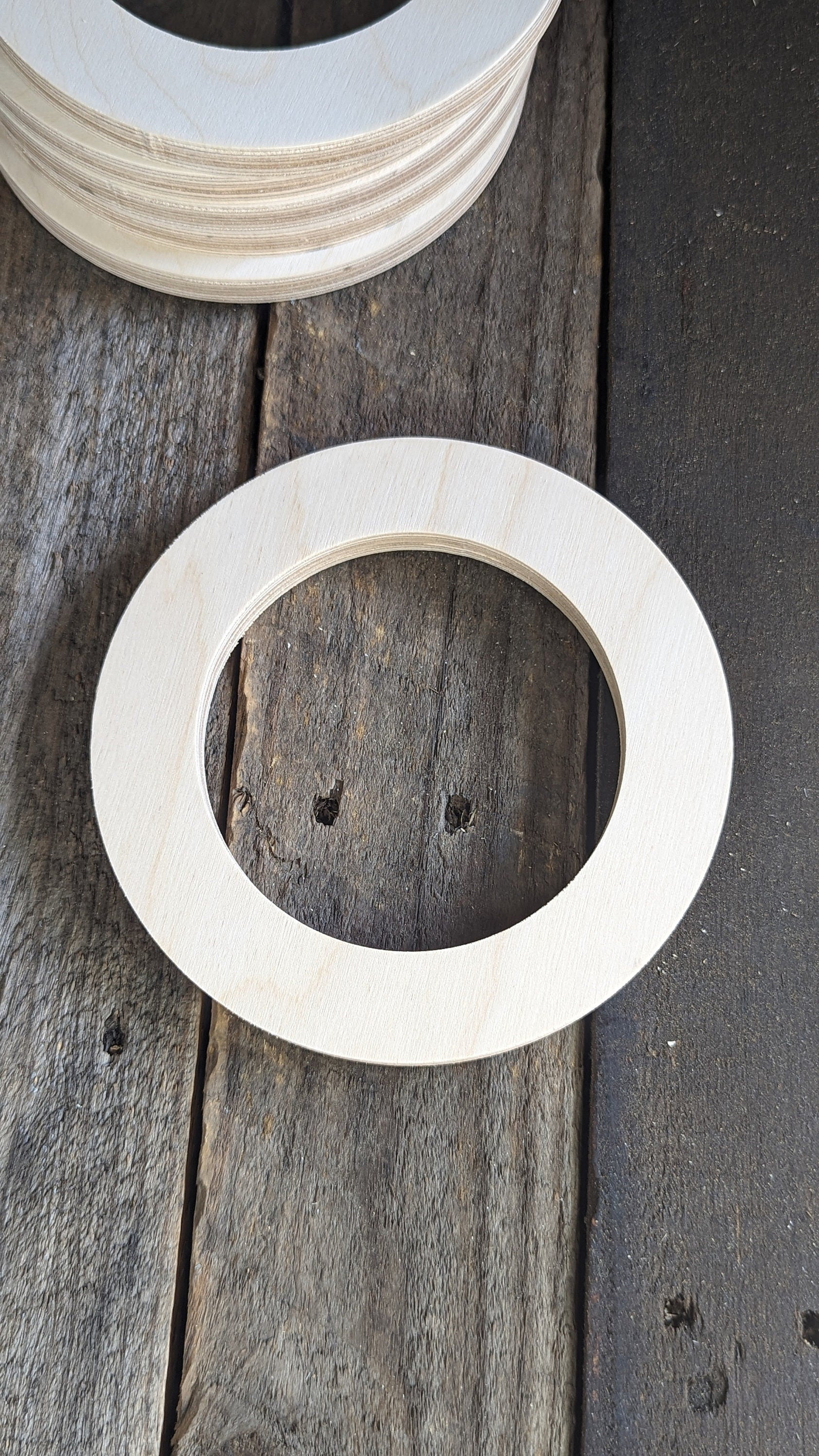 6" Wood Donut with 4" hole, BALTIC BIRCH - Wooden Circles, Blank Circles, Unfinished, Round Circles, Ring Shape, DIY Crafting Supplies