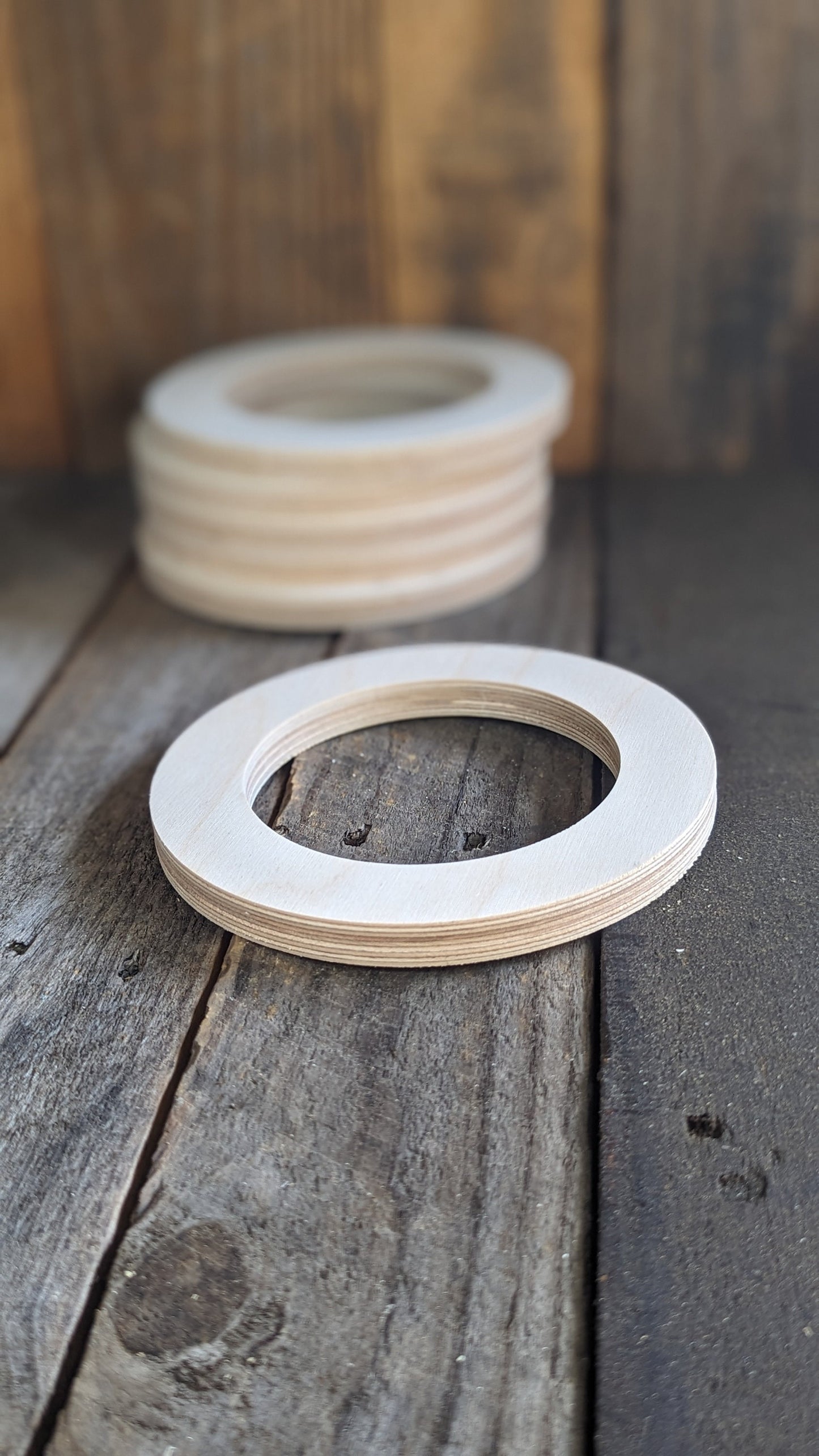 6" Wood Donut with 4" hole, BALTIC BIRCH - Wooden Circles, Blank Circles, Unfinished, Round Circles, Ring Shape, DIY Crafting Supplies