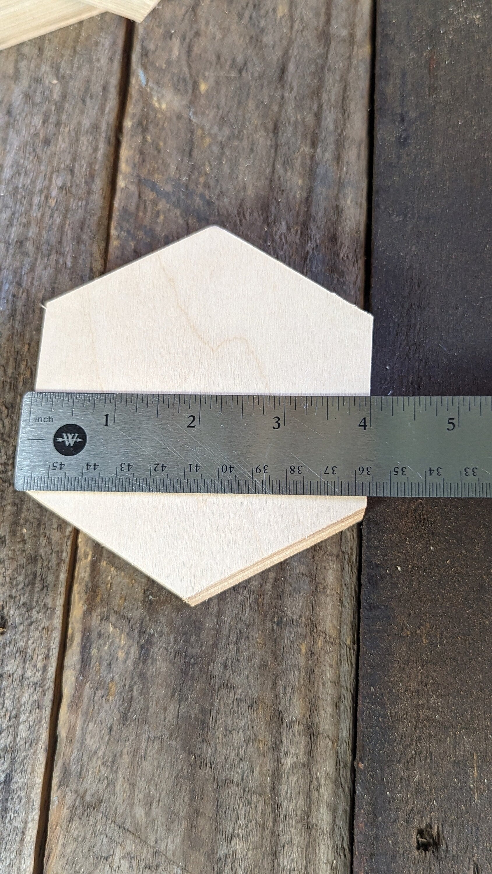 4" Baltic Birch Wood Hexagon Plaque, Unfinished Craft Shape