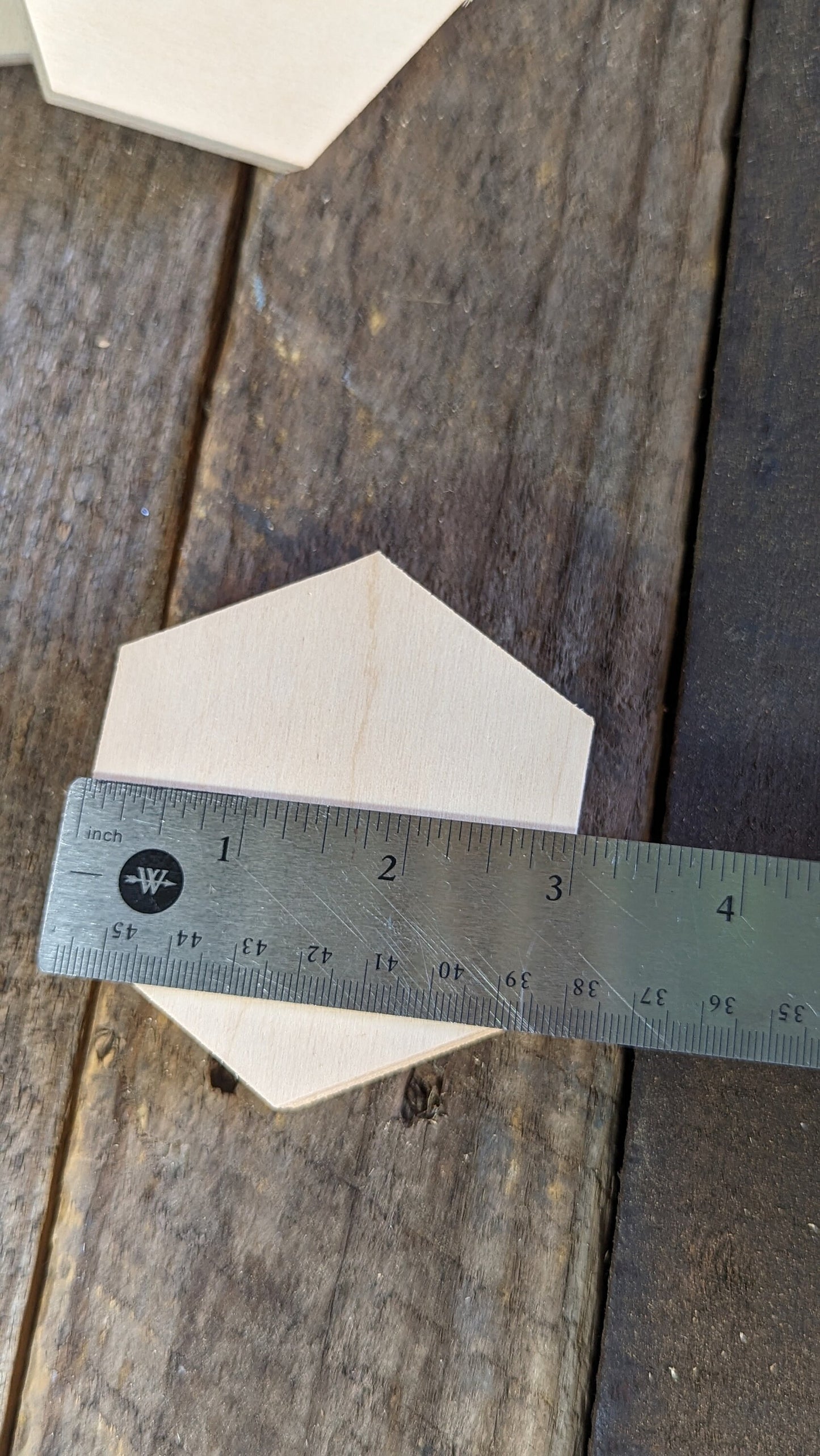 5 Pack - 3" Baltic Birch Wood Hexagon