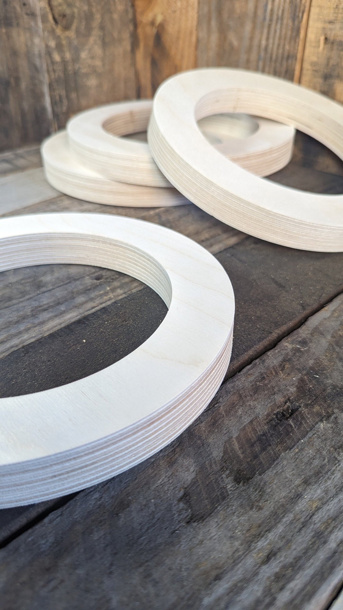 8.5" (8 1/2") Wood Donut Ring with 6" center hole, BALTIC BIRCH Wooden Circles, Unfinished Wooden Circles, Round Circles, Circular Wood