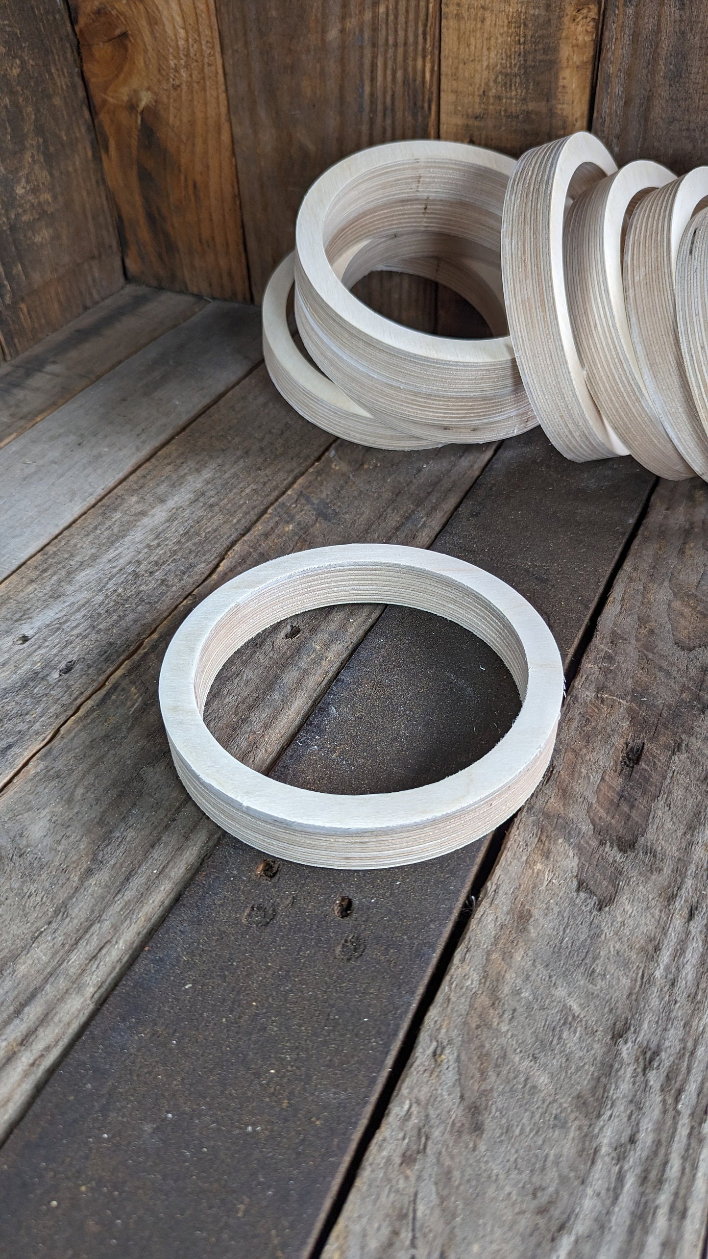 6" Wood Donut with 5" hole, BALTIC BIRCH - Wooden Circles, Blank Circles, Unfinished, Circular Wood, Ring Shape, DIY Crafting Supplies