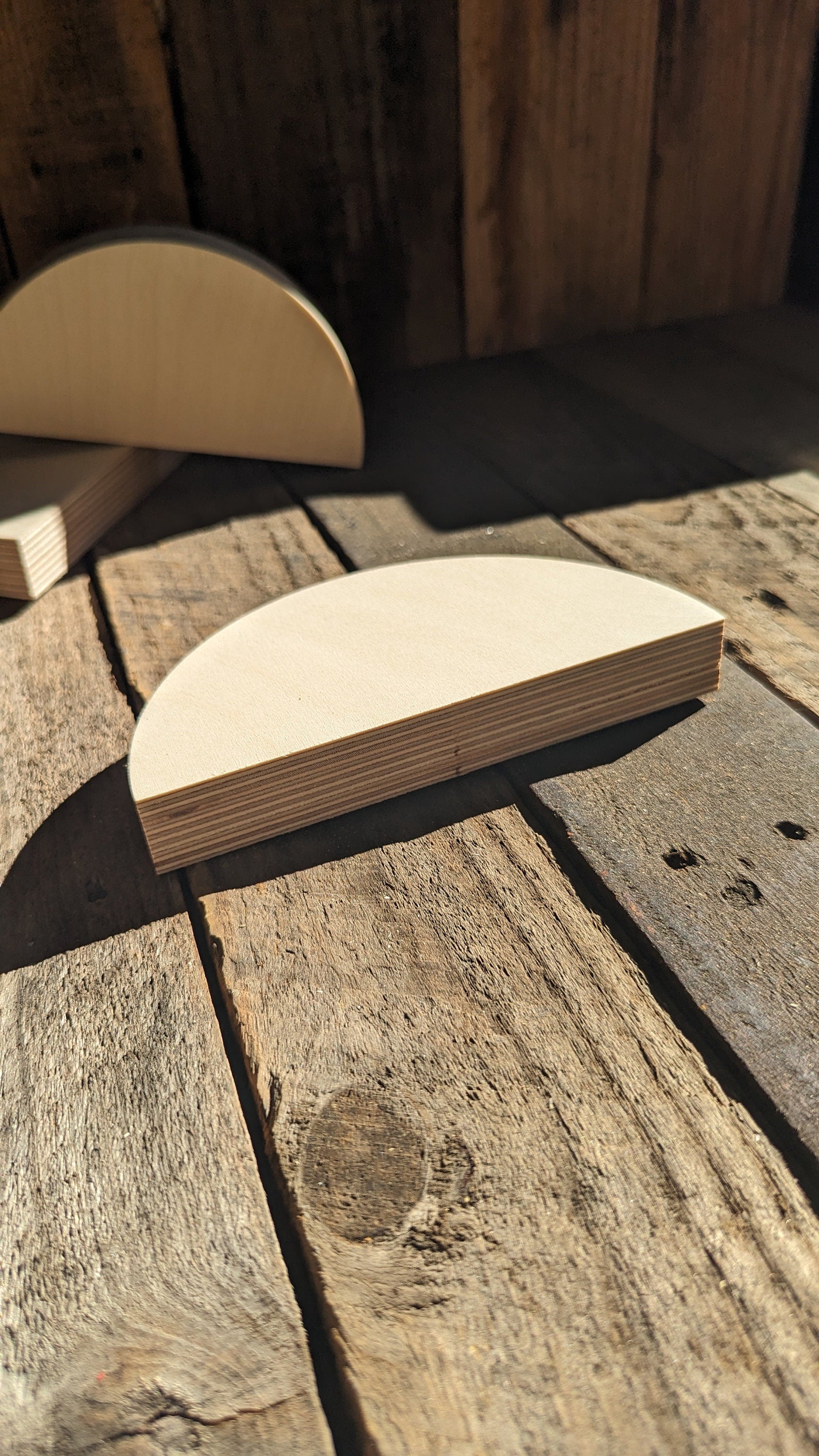 6.5" Baltic Birch Wood Semicircle, Unfinished Craft Plaque