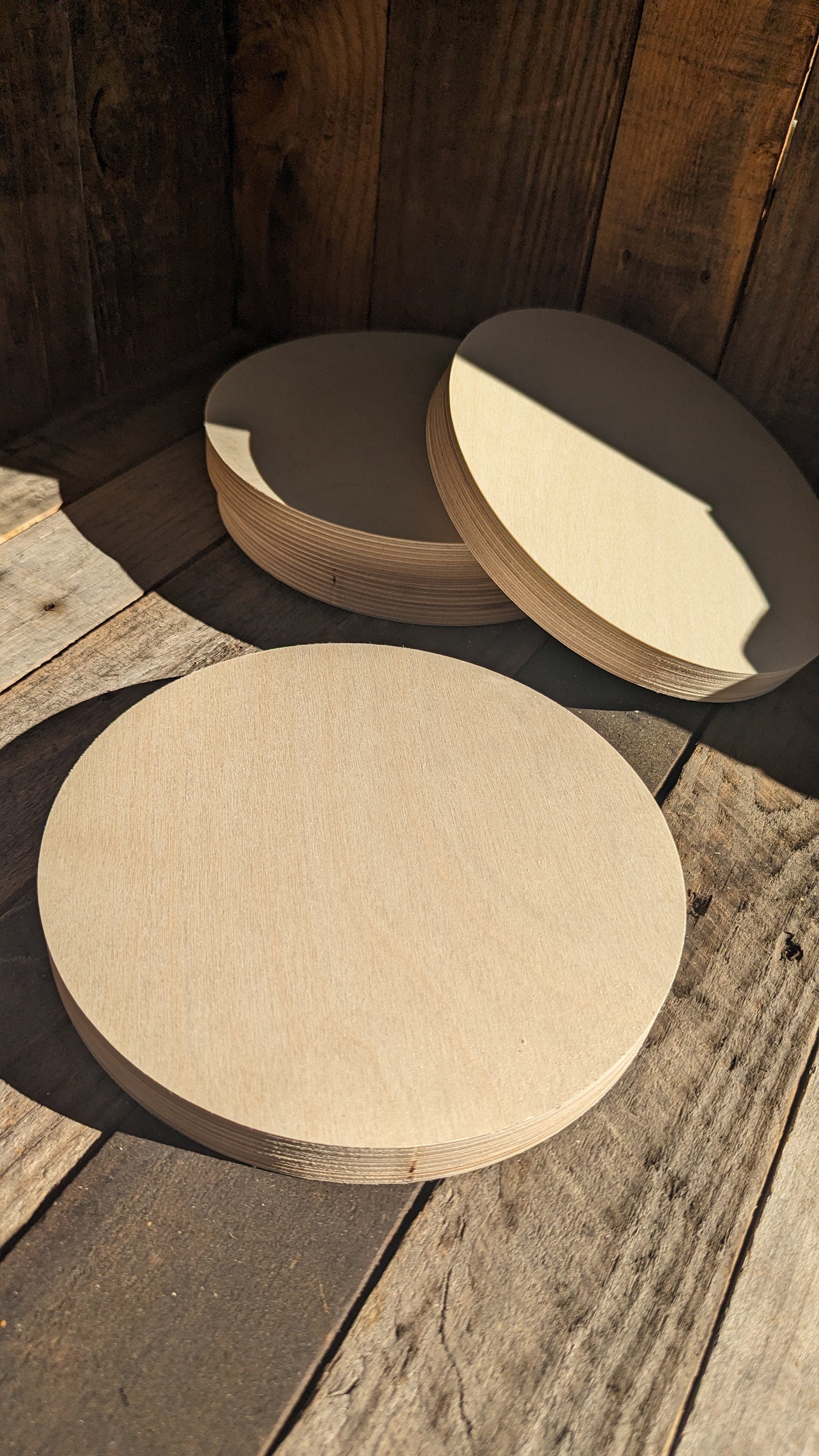 9" Wood Circle Disc Plaques, BALTIC BIRCH Wooden Circles, Blank Circles, Unfinished Wooden Circles, Round Circles, Circular Wood