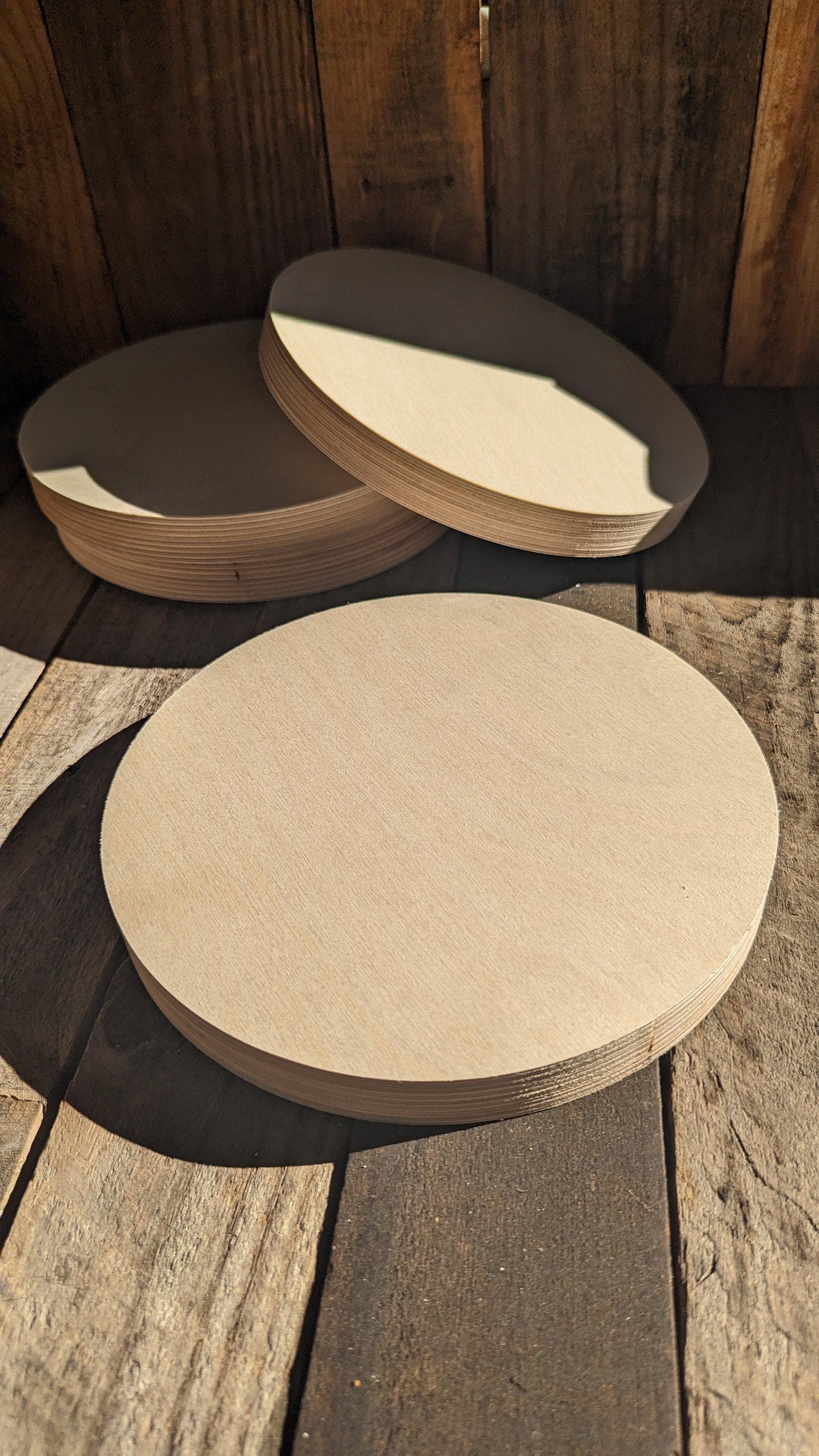 9" Baltic Birch Wood Circle, Craft Plaque, Unfinished Wood