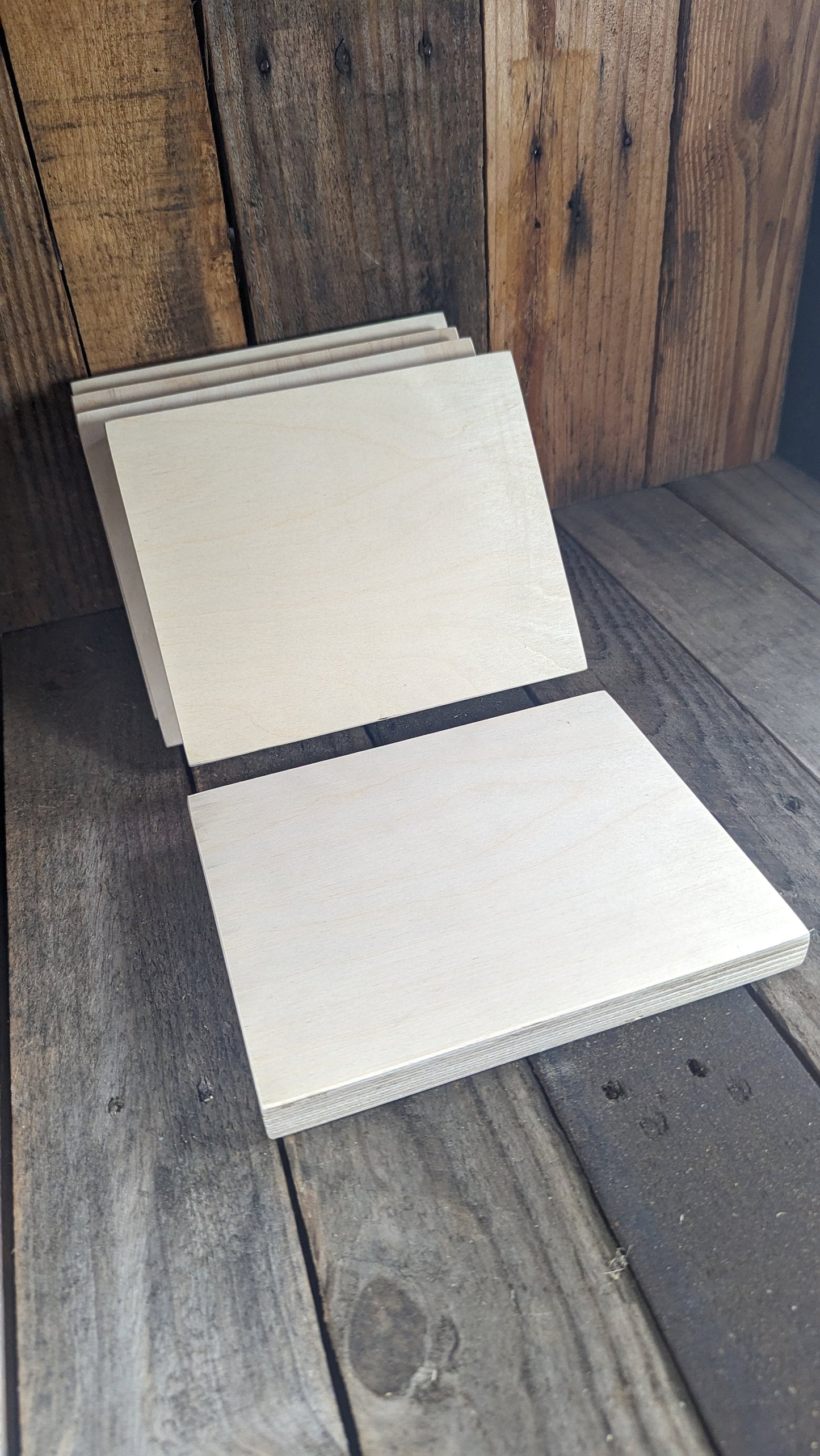 6.5" x 8" Baltic Birch Wood Plaque, Unfinished Rectangle, Sign Board