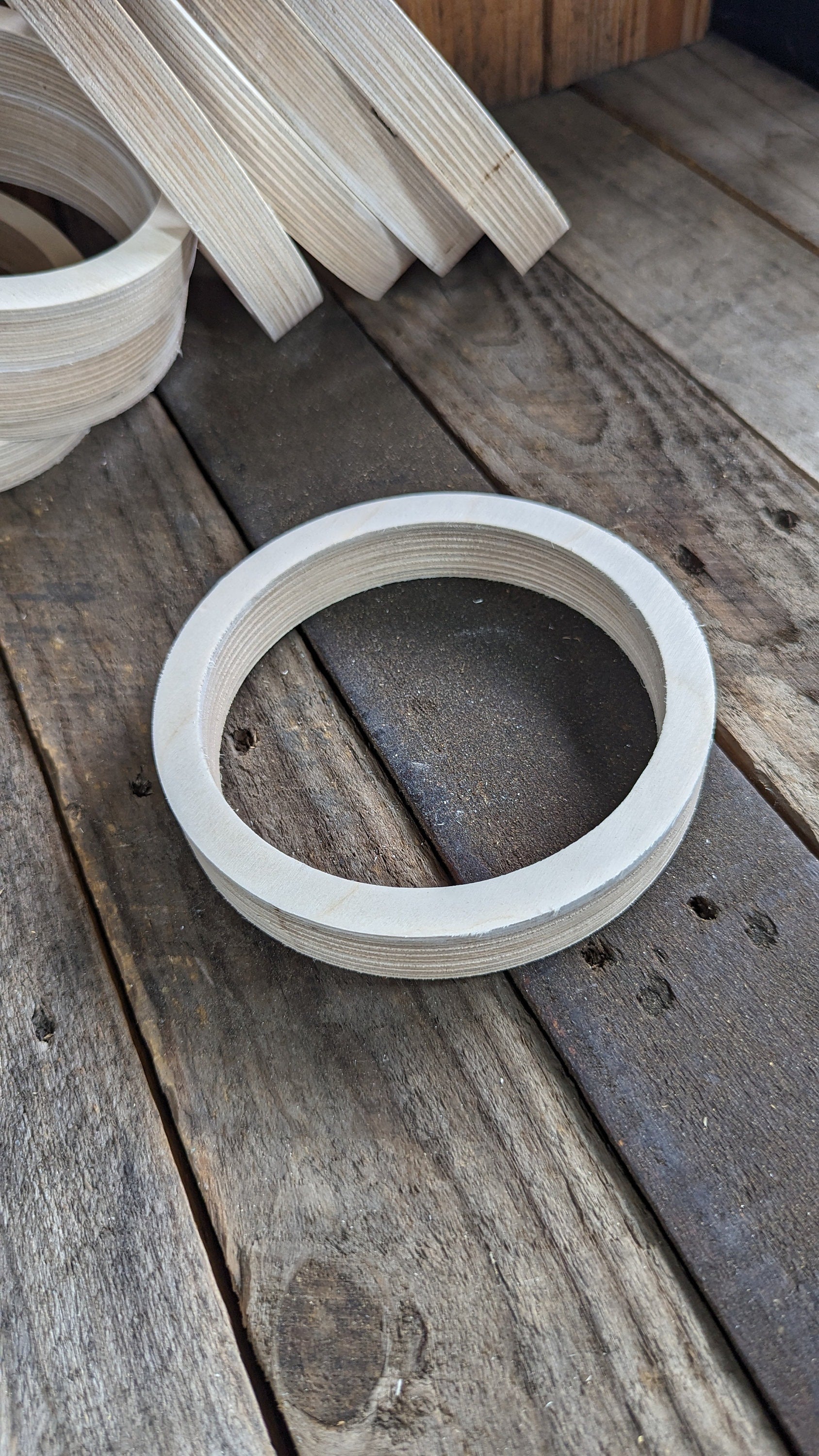 6" Wood Donut with 5.25" hole, BALTIC BIRCH - Wooden Circles, Blank Circles, Unfinished, Circular Wood, Ring Shape, DIY Crafting Supplies
