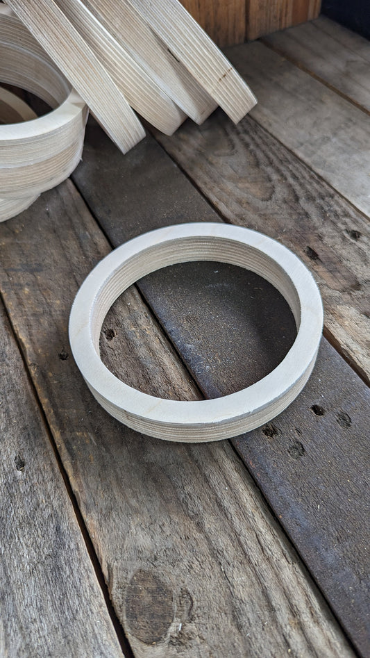 6" Wood Donut with 5.25" hole, BALTIC BIRCH - Wooden Circles, Blank Circles, Unfinished, Circular Wood, Ring Shape, DIY Crafting Supplies