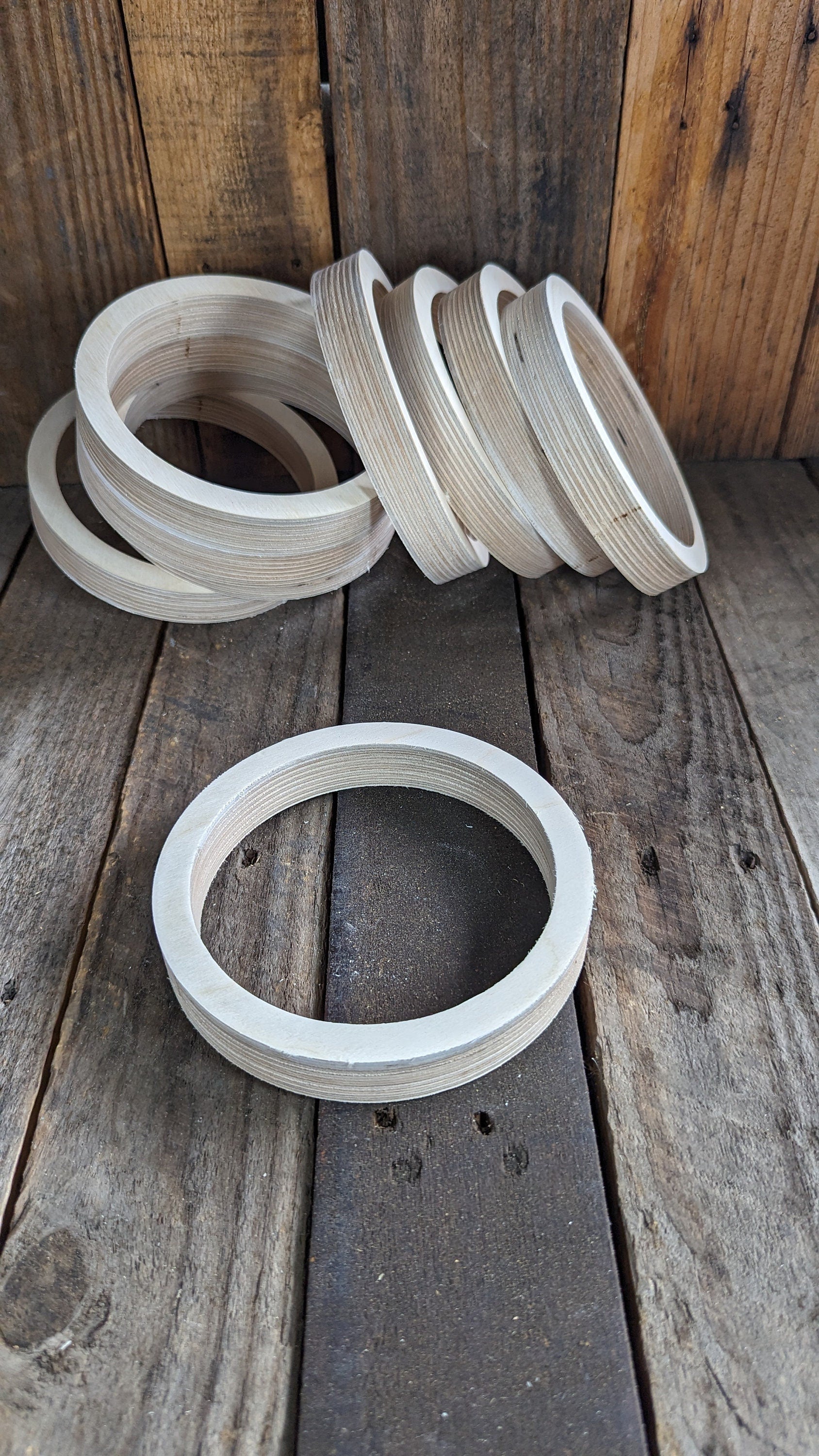 6" Wood Donut with 5.25" hole, BALTIC BIRCH - Wooden Circles, Blank Circles, Unfinished, Circular Wood, Ring Shape, DIY Crafting Supplies