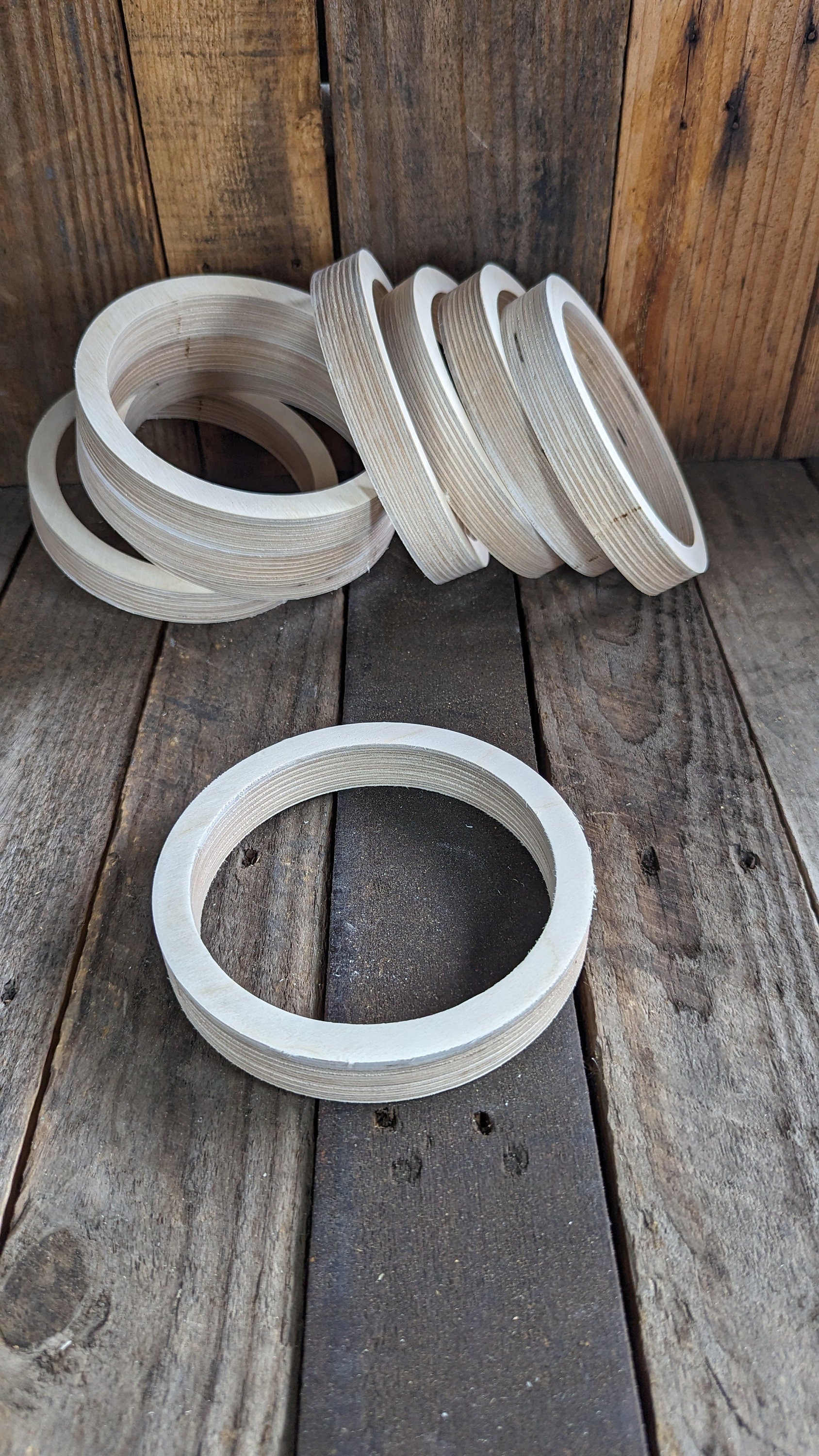 6" Wood Donut with 5" hole, BALTIC BIRCH - Wooden Circles, Blank Circles, Unfinished, Circular Wood, Ring Shape, DIY Crafting Supplies