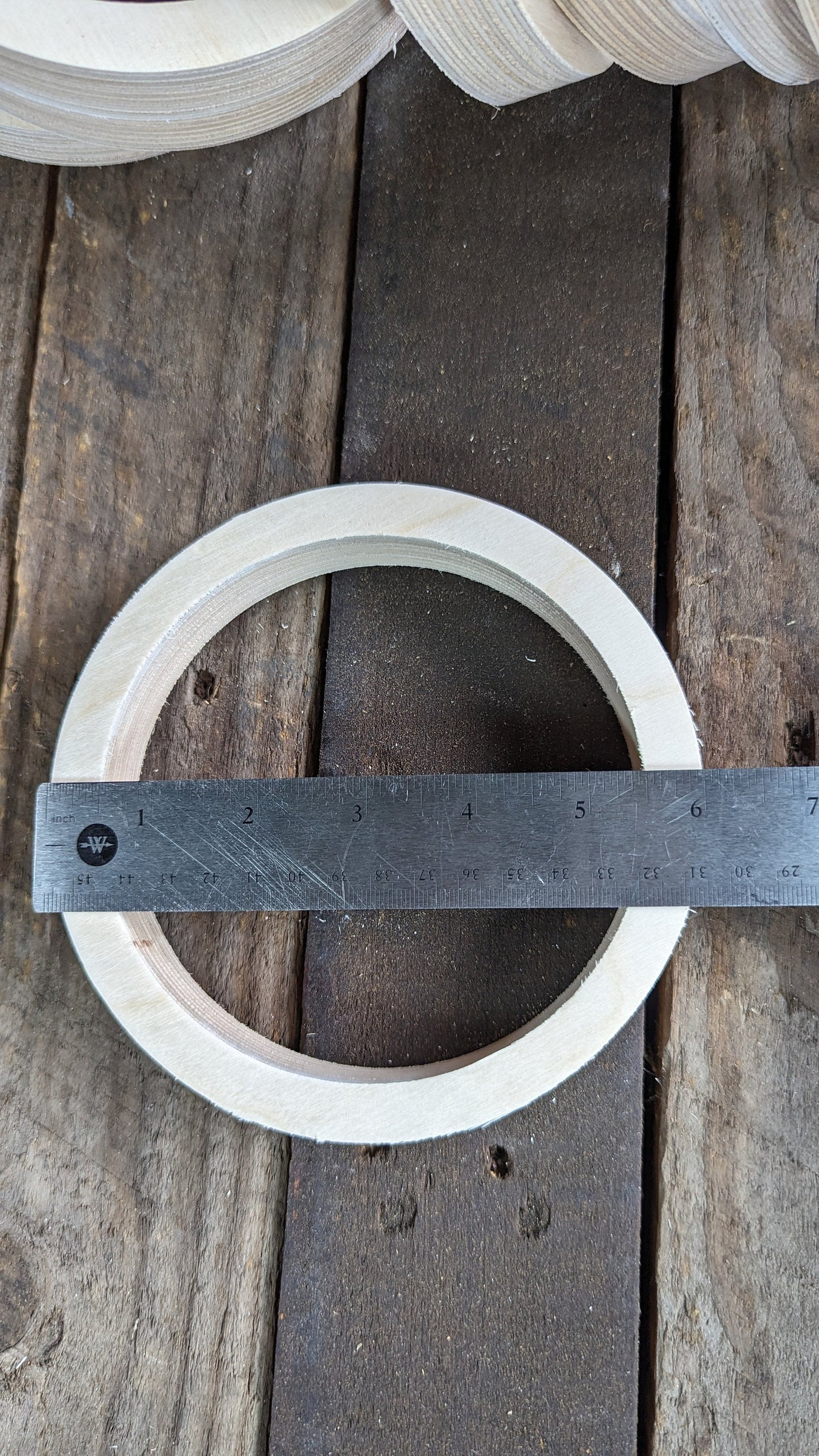 6" Baltic Birch Wood Donut, 5" Center Hole, Ring Shape, DIY Crafting Supplies