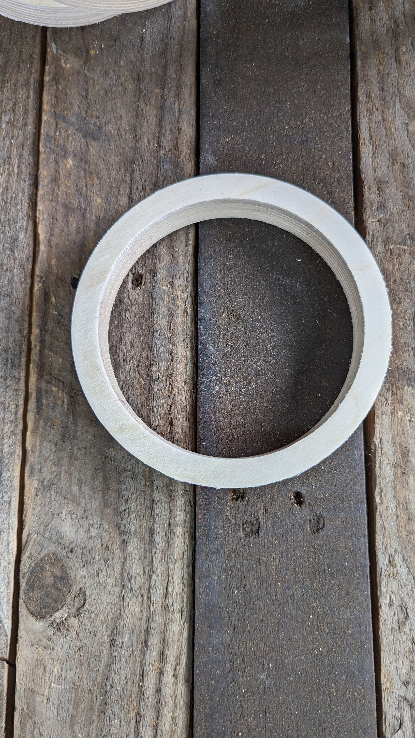 6" Wood Donut with 5" hole, BALTIC BIRCH - Wooden Circles, Blank Circles, Unfinished, Circular Wood, Ring Shape, DIY Crafting Supplies