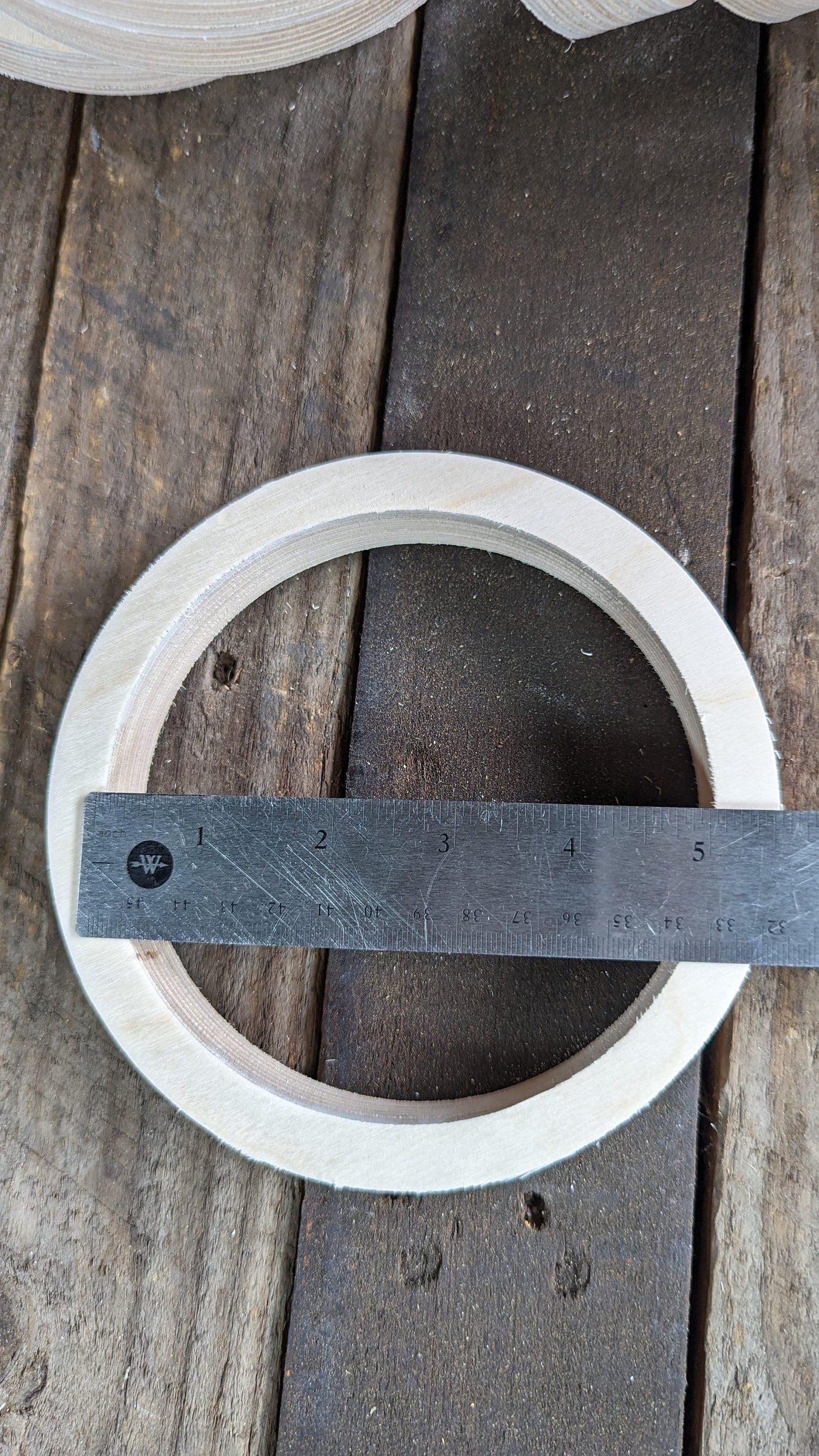 6" Baltic Birch Wood Donut, 5" Center Hole, Ring Shape, DIY Crafting Supplies