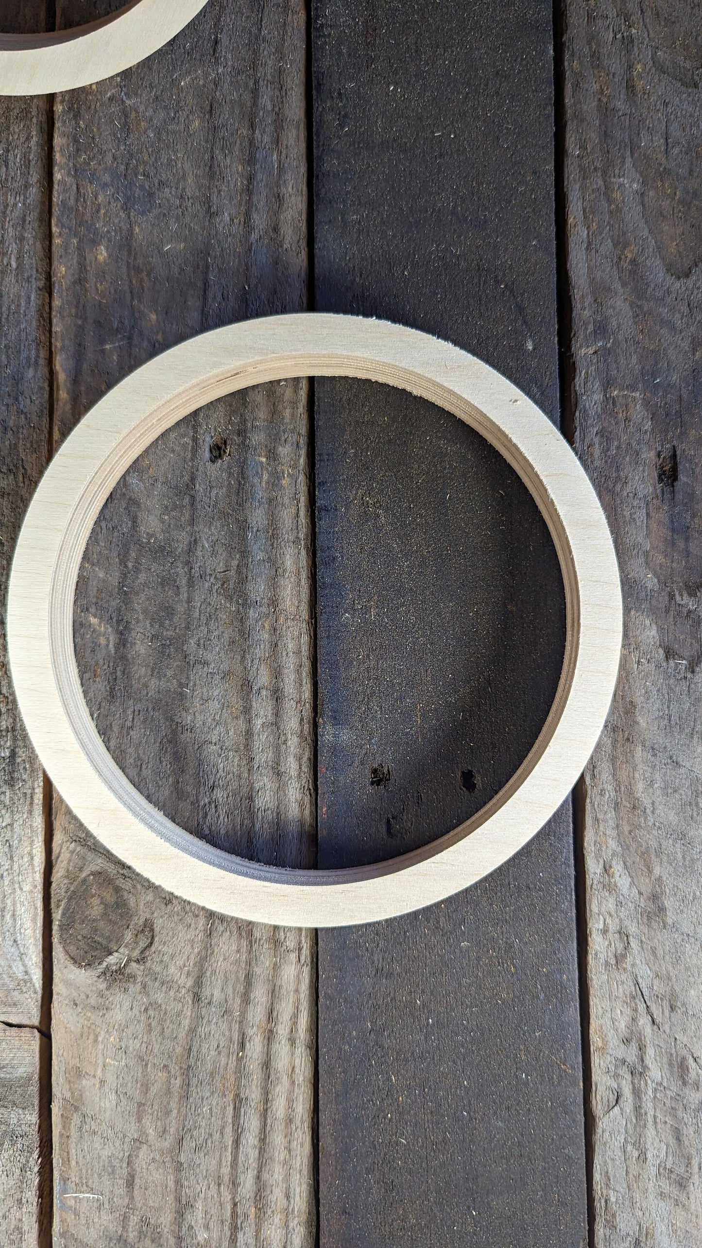 7.5" Baltic Birch Wood Circle Disc, 6.5" Center Hole, Unfinished Wood Circles