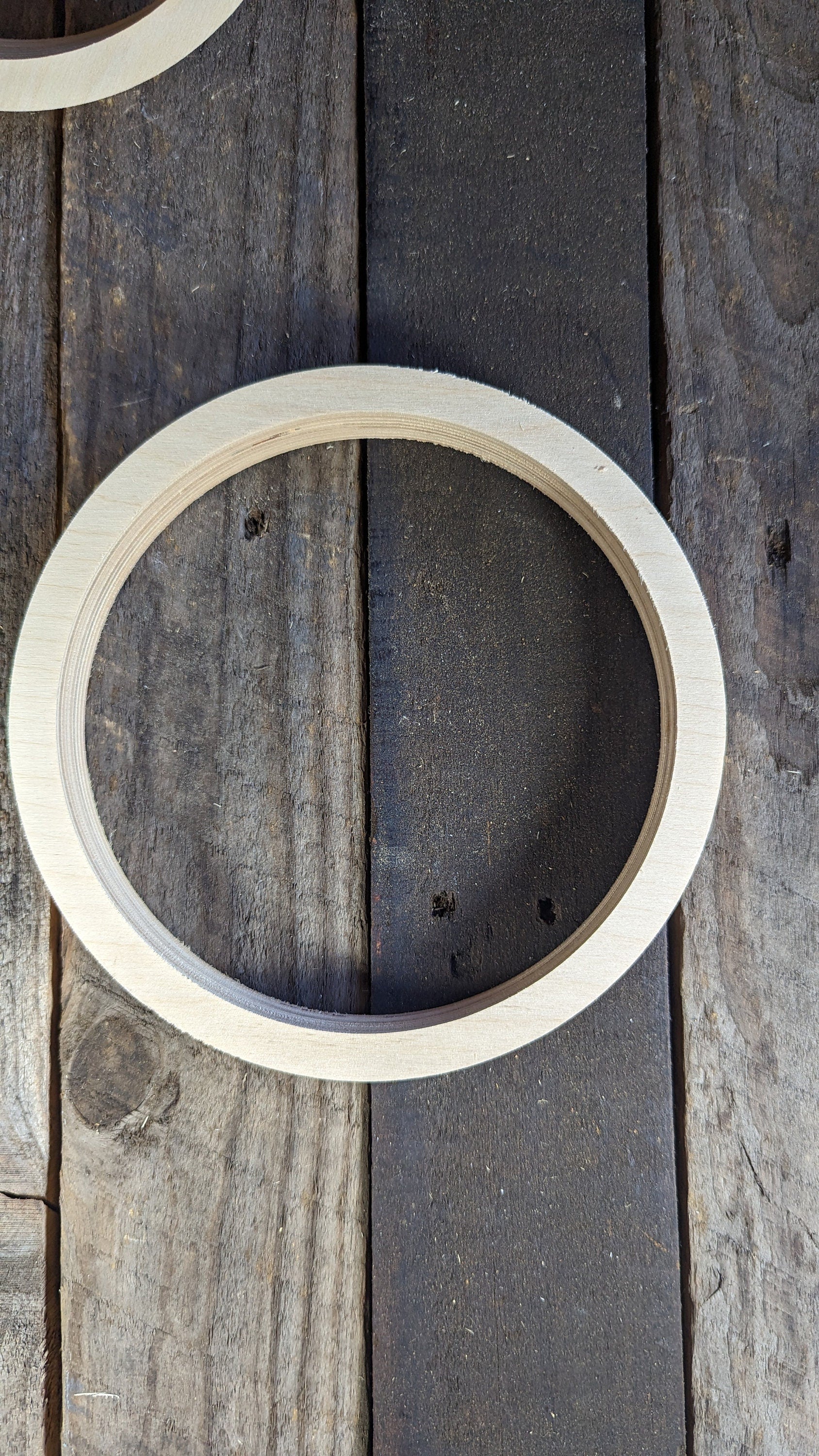 7.5" Wood Circle Disc with 6.5" center hole, BALTIC BIRCH Wooden Circles, Unfinished Wooden Circles, Round Circles, Circular Wood