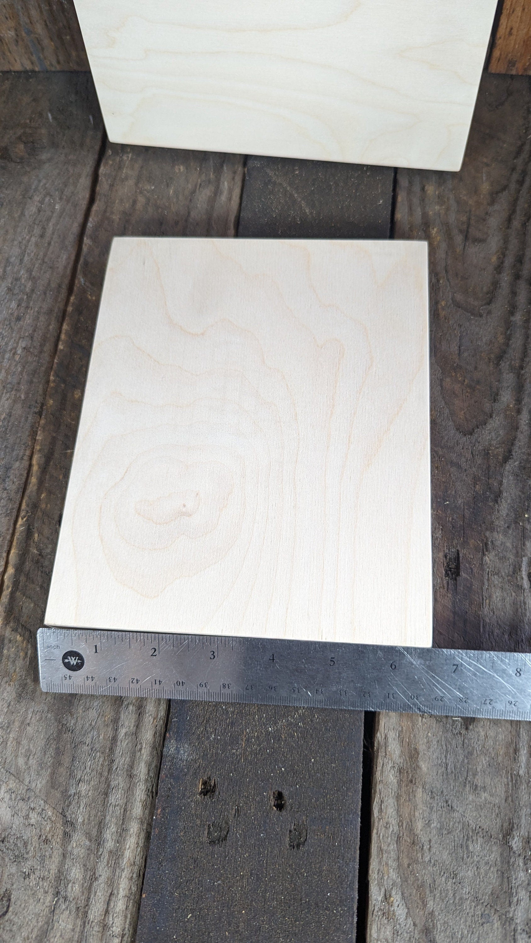 8 x 6" Baltic Birch Wood Plaque, Unfinished Rectangle Sign Board