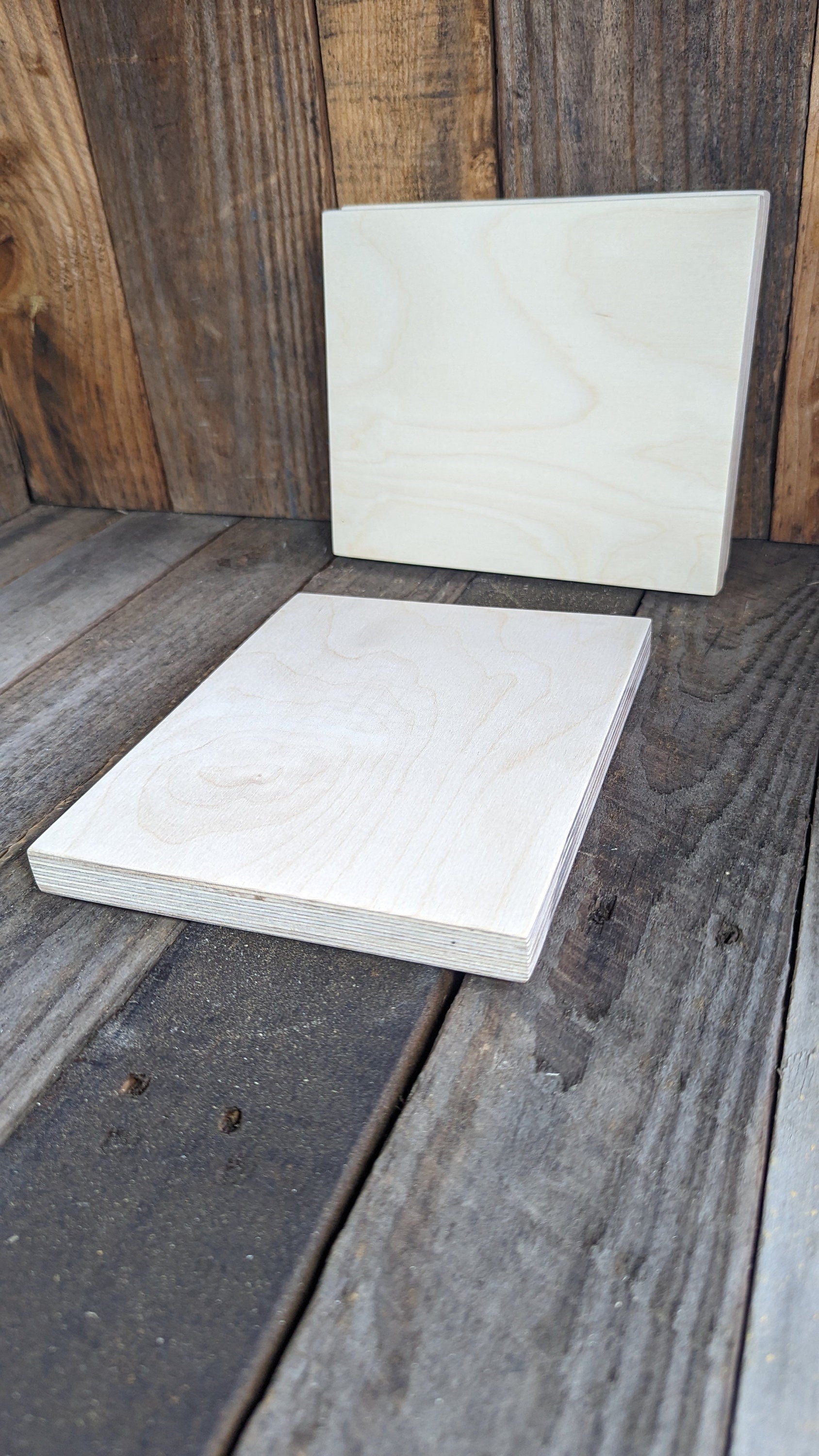 8 x 6" Baltic Birch Wood Plaque, Unfinished Rectangle Sign Board