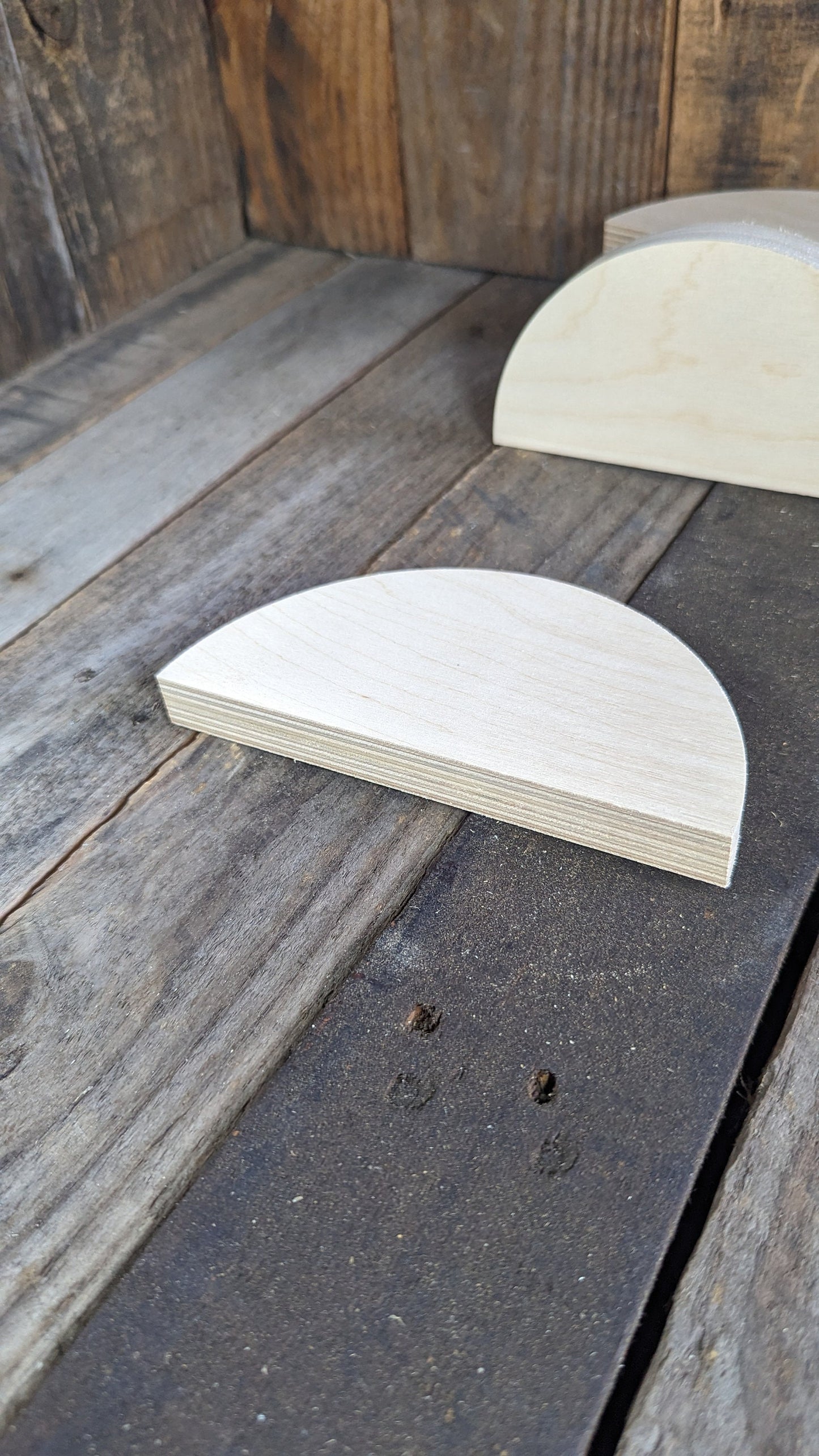 6.5" Baltic Birch Wood Semicircle, Unfinished Craft Plaque