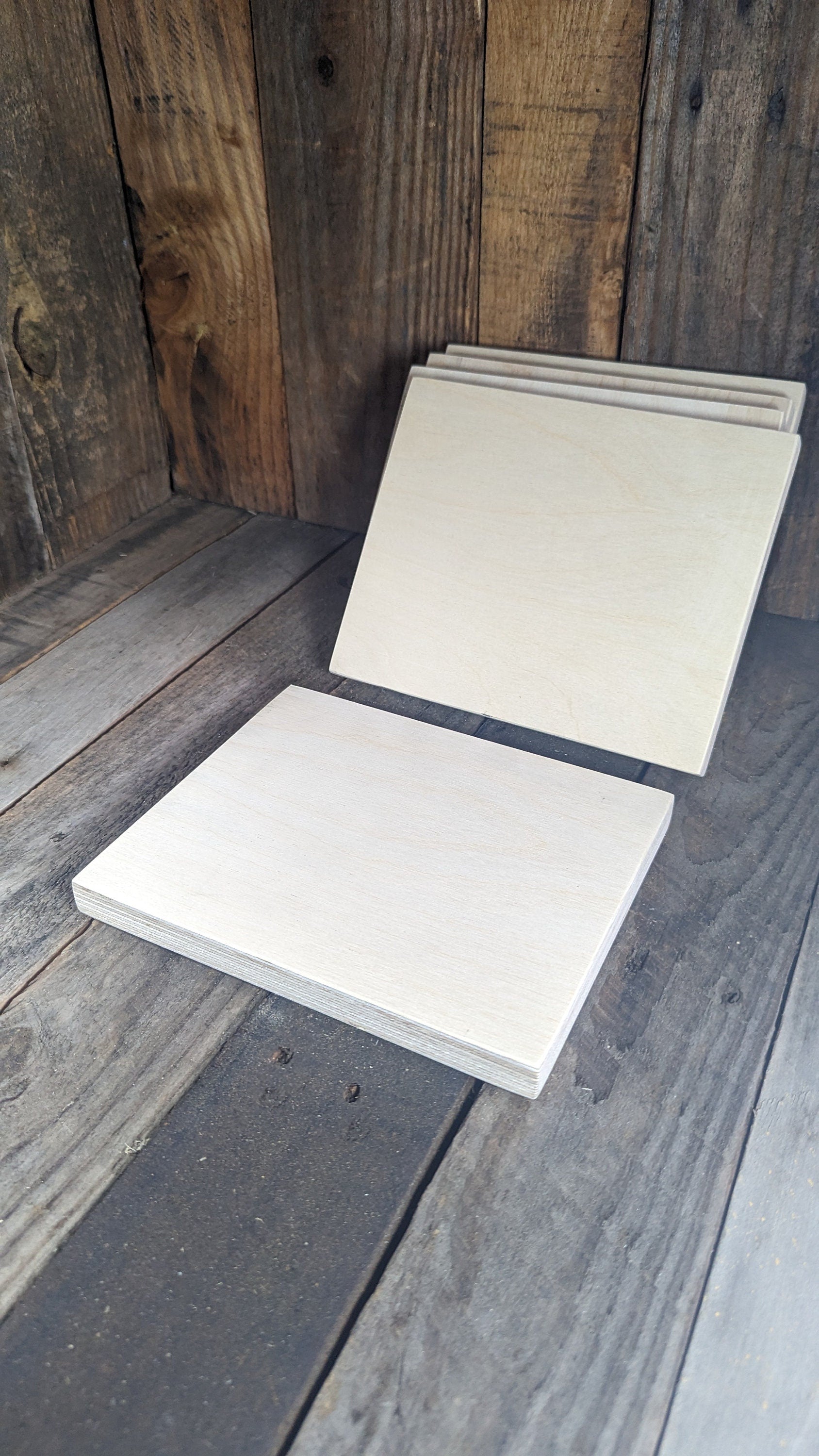 6.5" x 8" Baltic Birch Wood Plaque, Unfinished Rectangle, Sign Board