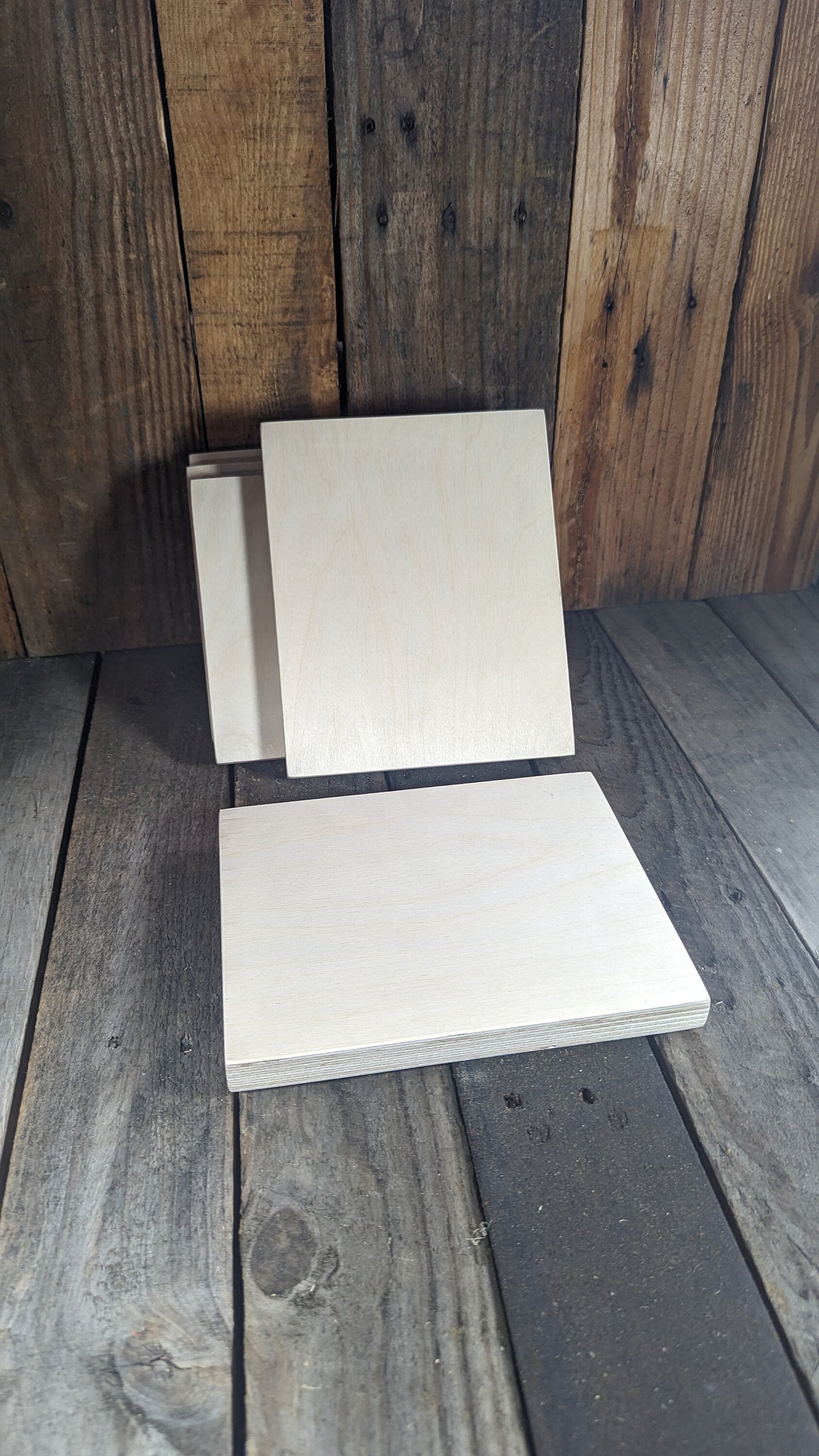 6.5" x 8" Baltic Birch Wood Plaque, Unfinished Rectangle, Sign Board