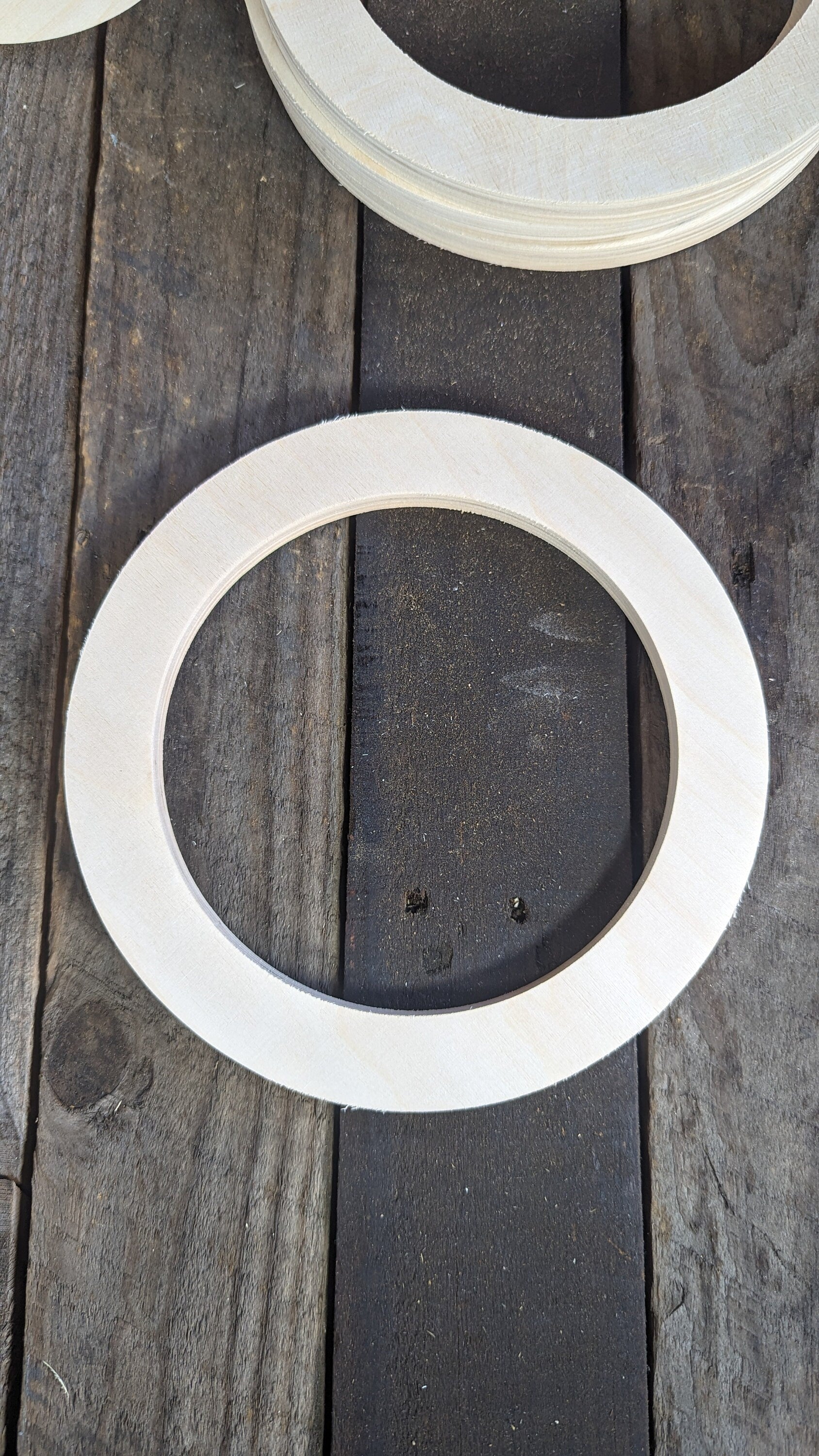 8" Wood Donut Ring with 6" center hole, BALTIC BIRCH Wooden Circles, Unfinished Wooden Circles, Round Circles, Circular Wood