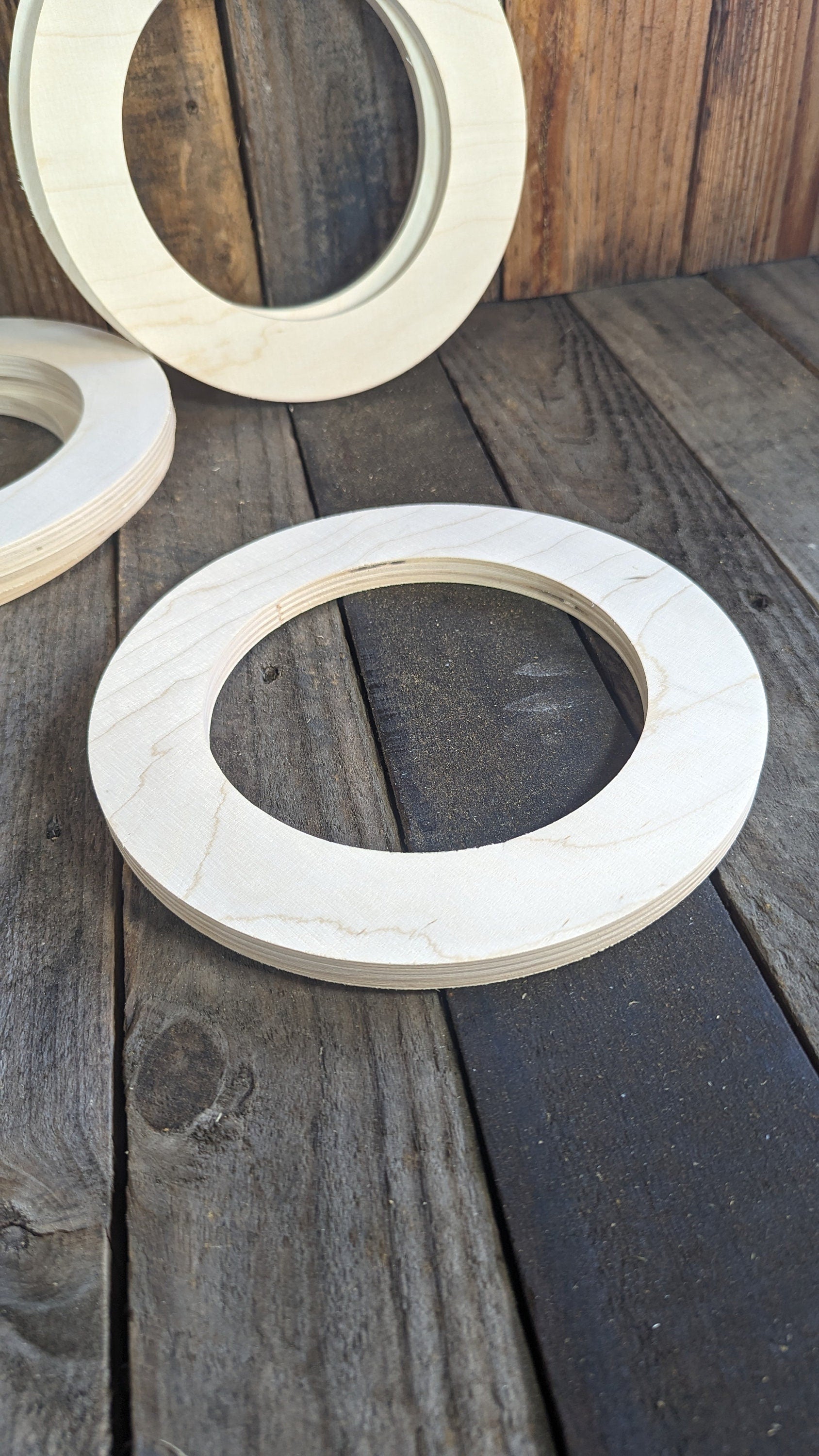 9" Wood Donut Ring with 6" center hole, BALTIC BIRCH Wooden Circles, Blank Circles, Unfinished Wooden Circles, Round Circles, Circular Wood