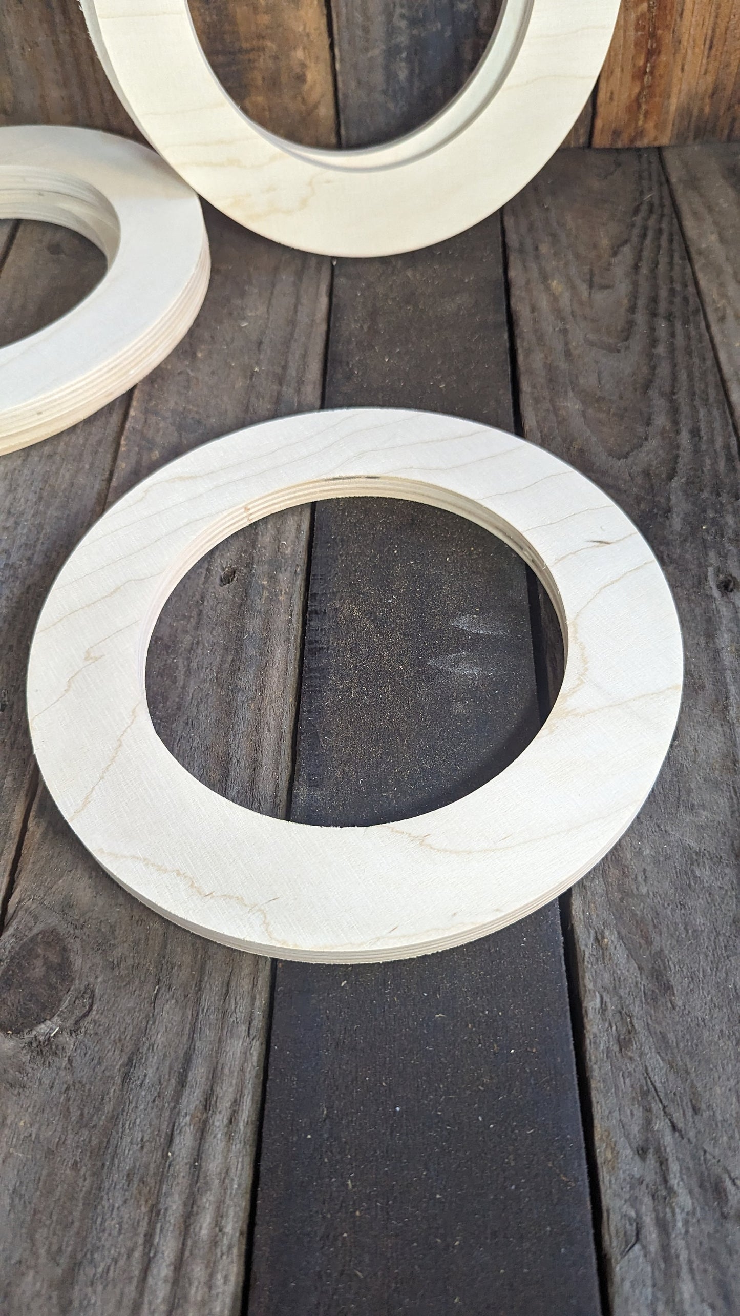 9" Baltic Birch Wood Donut Ring, 6" Center Hole, Craft Supplies