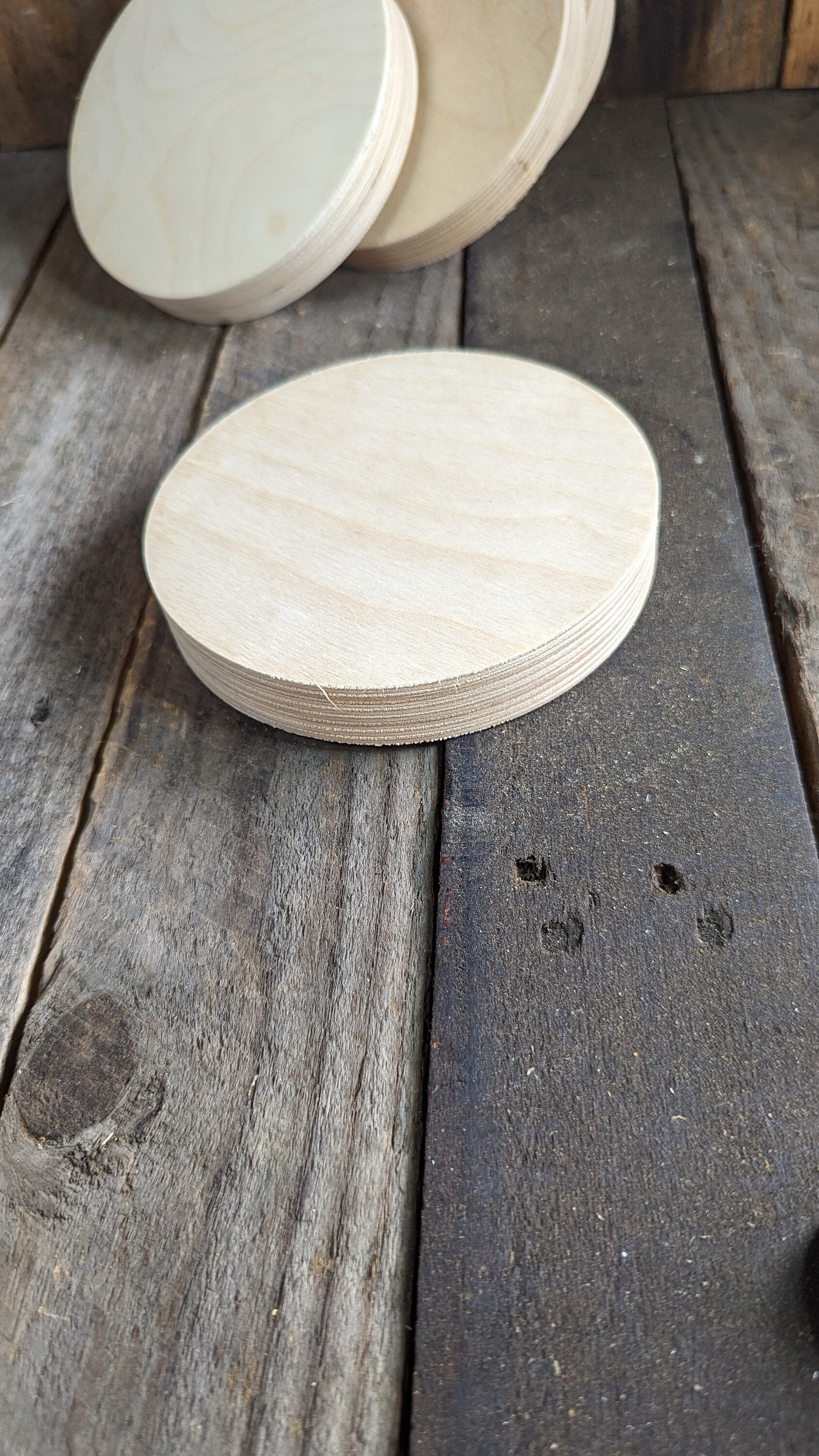 5.5" (5 1/2") Wood Circle Disc Plaques, BALTIC BIRCH - Wooden Circles, Blank Circles, Unfinished Circles, DIY Crafting Supplies