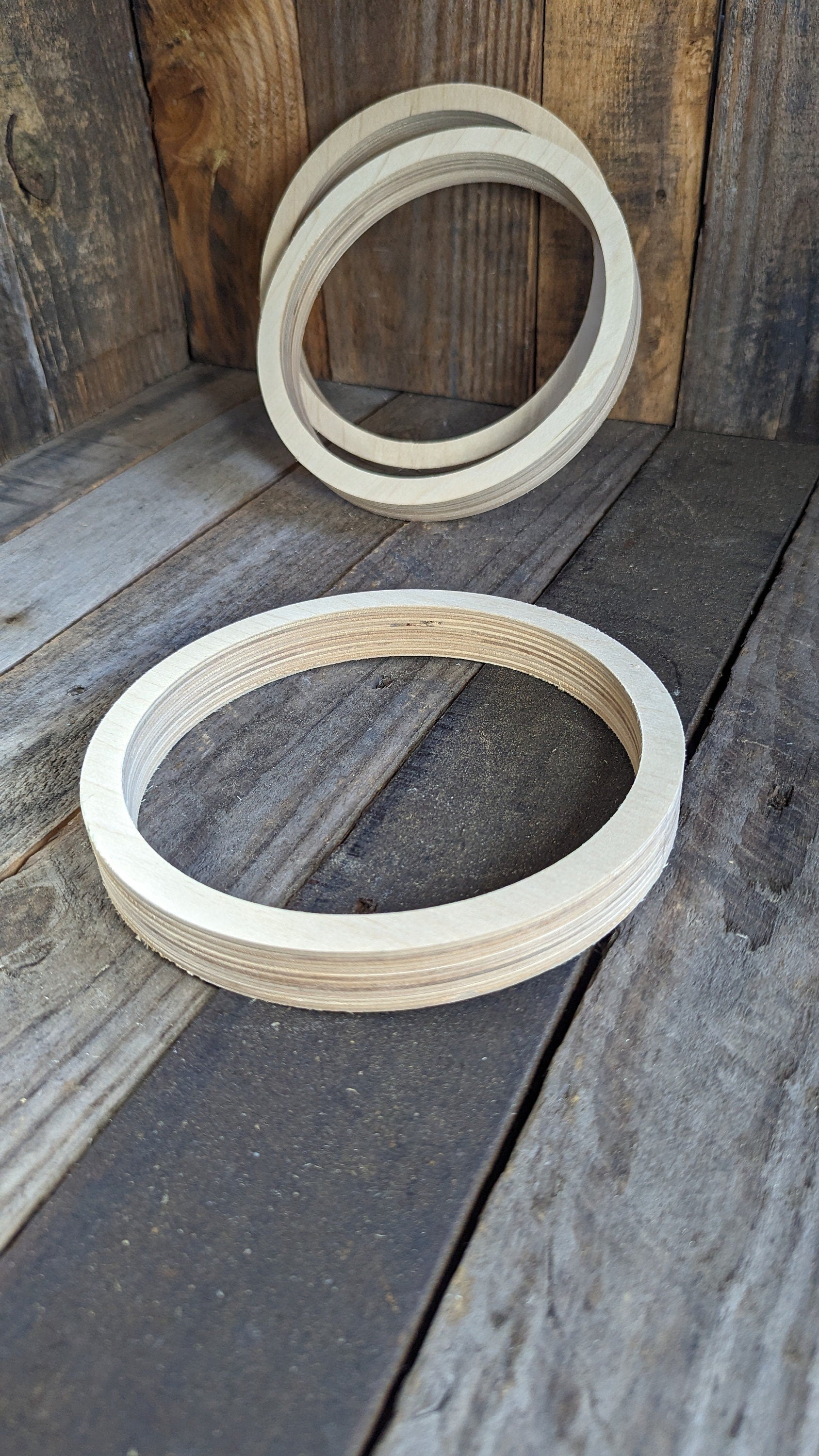 7.5" Wood Circle Disc with 6.5" center hole, BALTIC BIRCH Wooden Circles, Unfinished Wooden Circles, Round Circles, Circular Wood