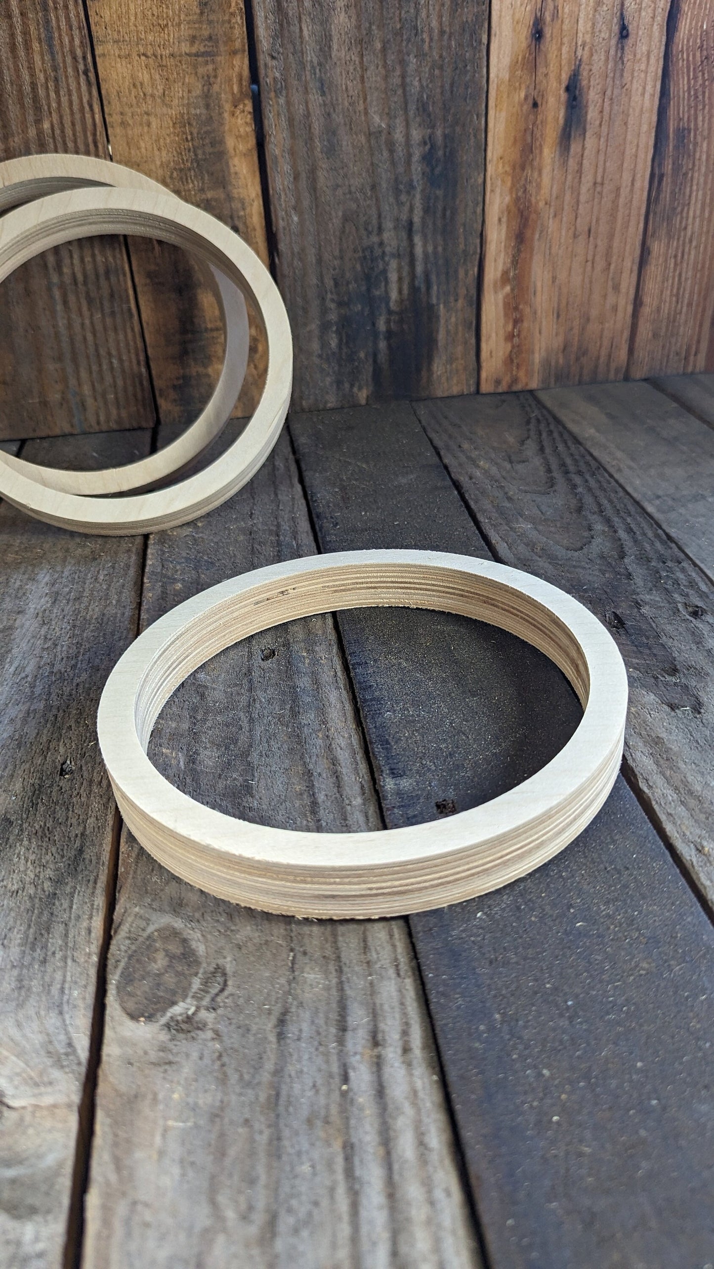 7.5" Baltic Birch Wood Circle Disc, 6.5" Center Hole, Unfinished Wood Circles