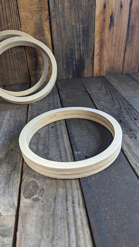 7.5" Baltic Birch Wood Circle Disc, 6.5" Center Hole, Unfinished Wood Circles