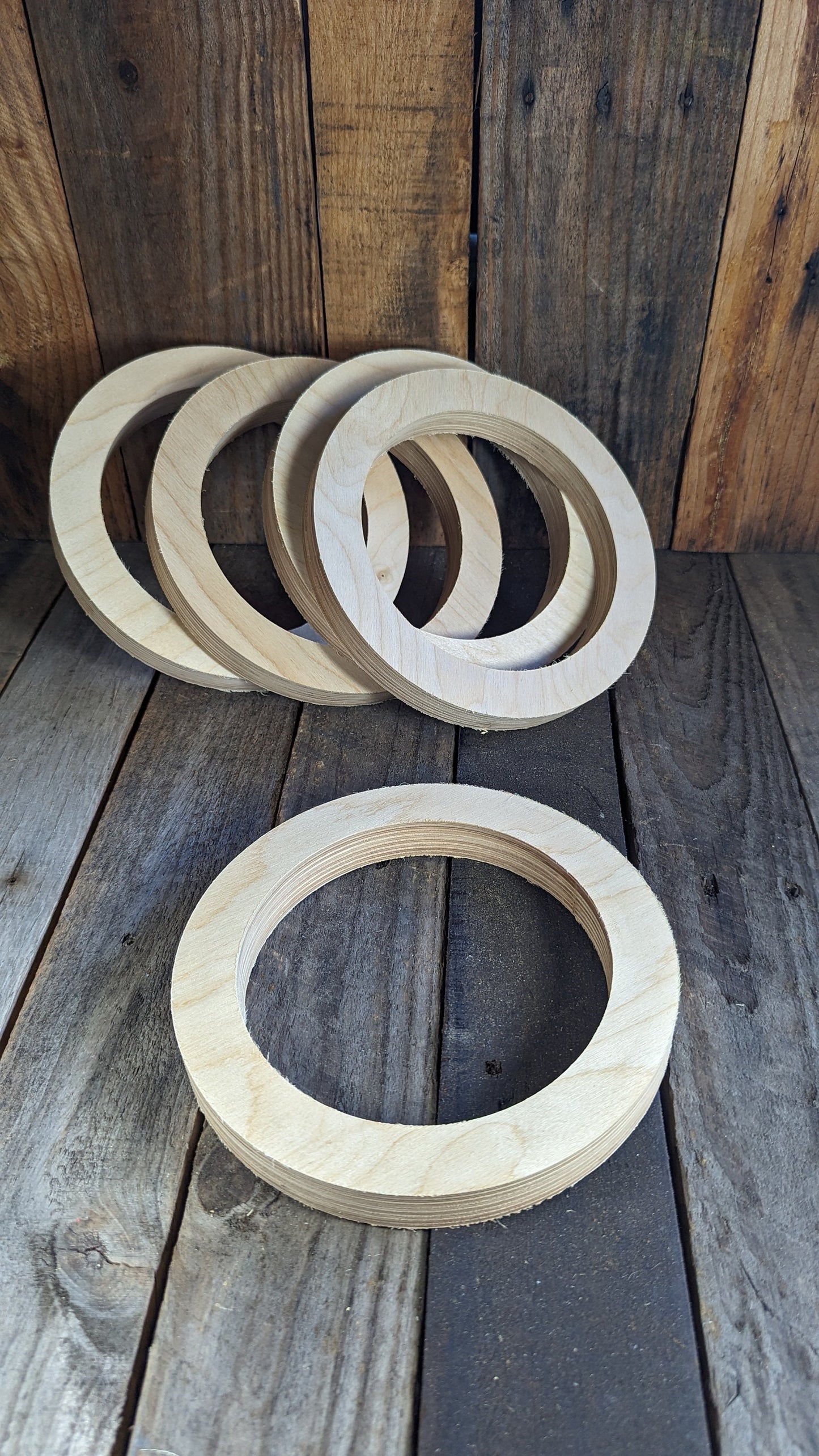 8" Wood Donut Ring with 6" center hole, BALTIC BIRCH Wooden Circles, Unfinished Wooden Circles, Round Circles, Circular Wood