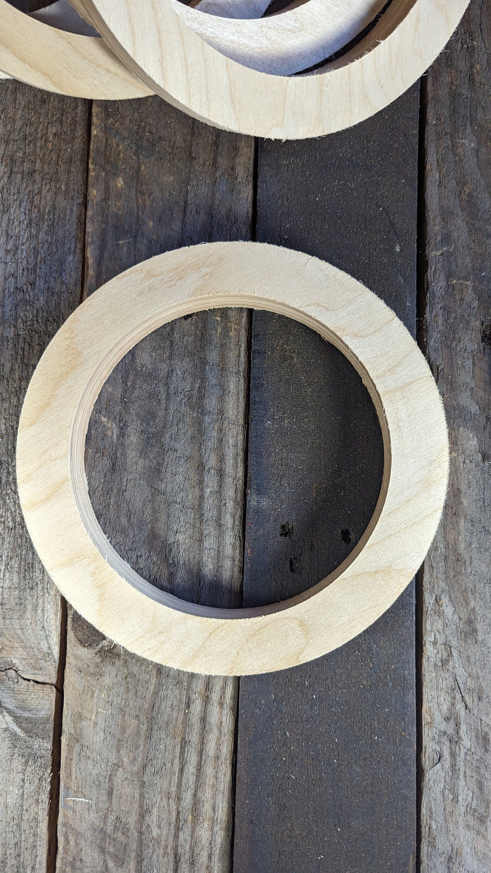 8" Wood Donut 6" center hole, BALTIC BIRCH Wooden Circles, Unfinished Wooden Circles, Round Circles, Circular Wood